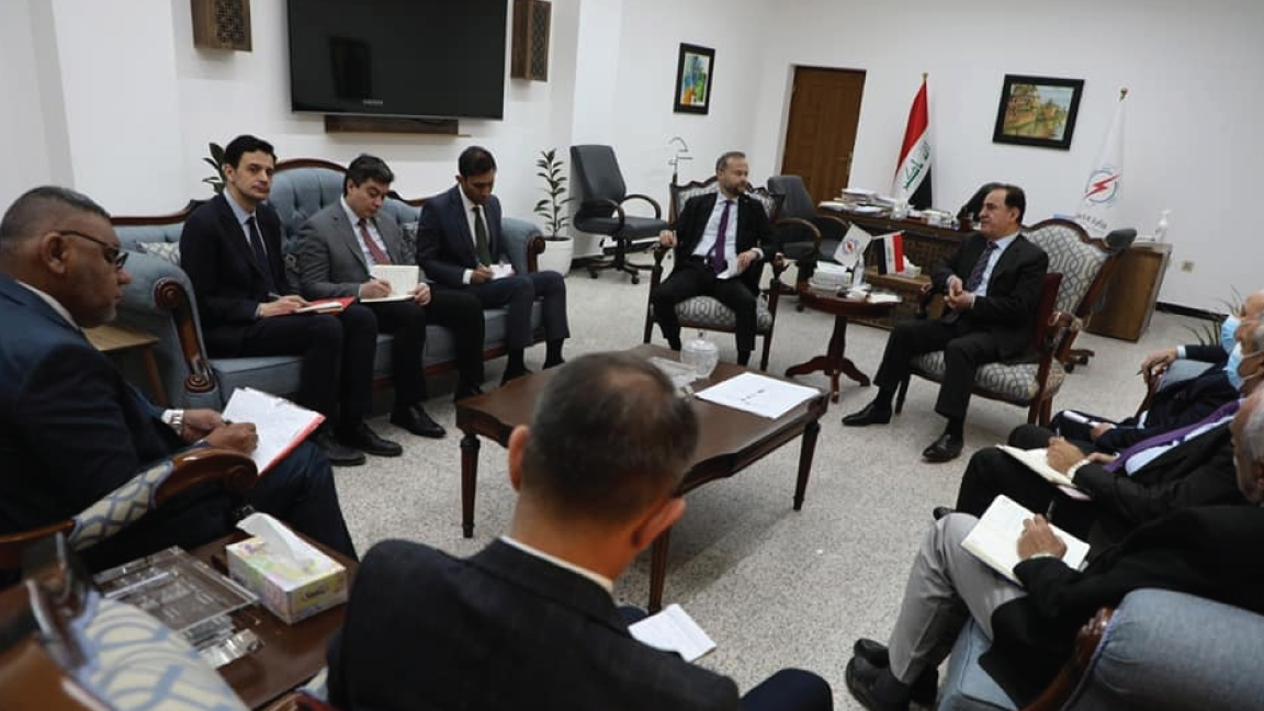 مباحثات عراقية تركية في بغداد 15 ابريل 2022 لانجاز الربط الكهربائي بين البلدين (الكهرباء العراقية)