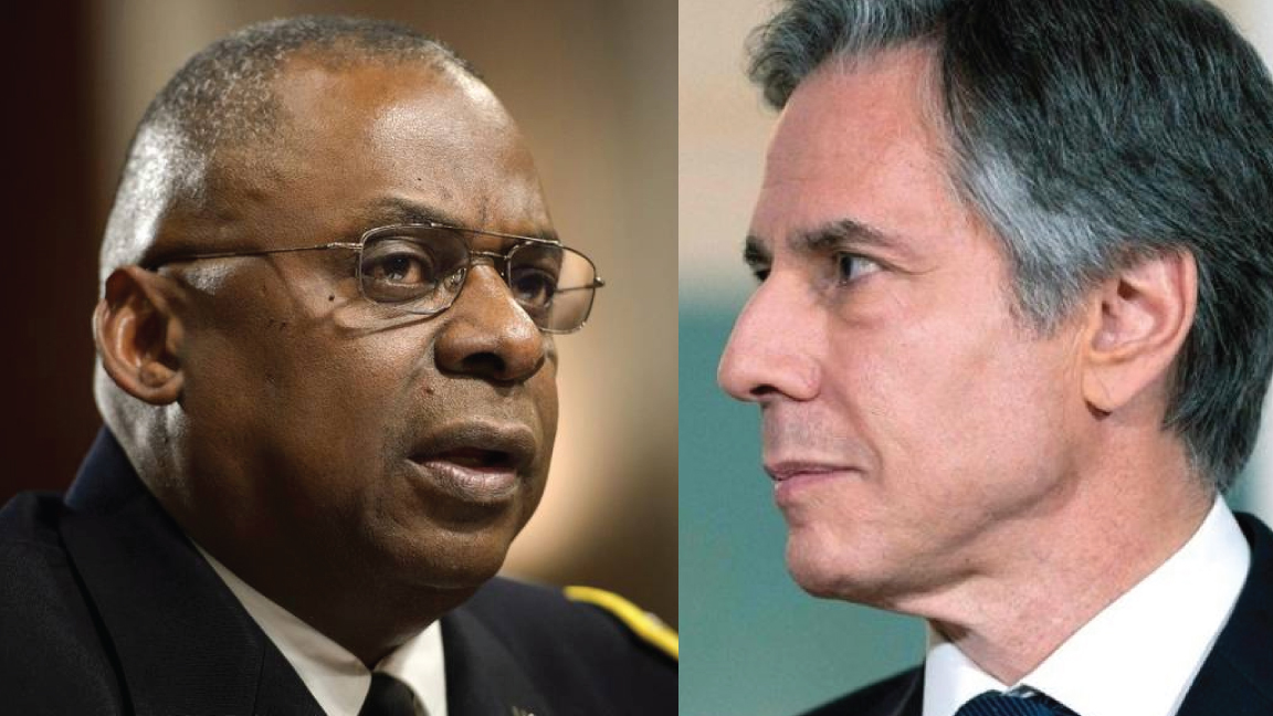 وزير الخارجية الأميركي أنتوني بلينكن (يمين) ونظيره وزير الدفاع لويد أوستن