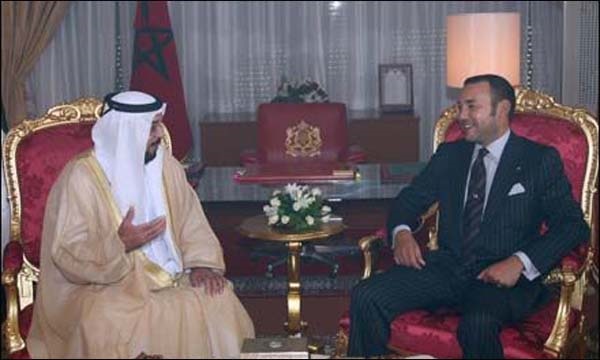 الملك محمد السادس والشيخ خليفة بن زايد في إحدى لقاءاتهما
