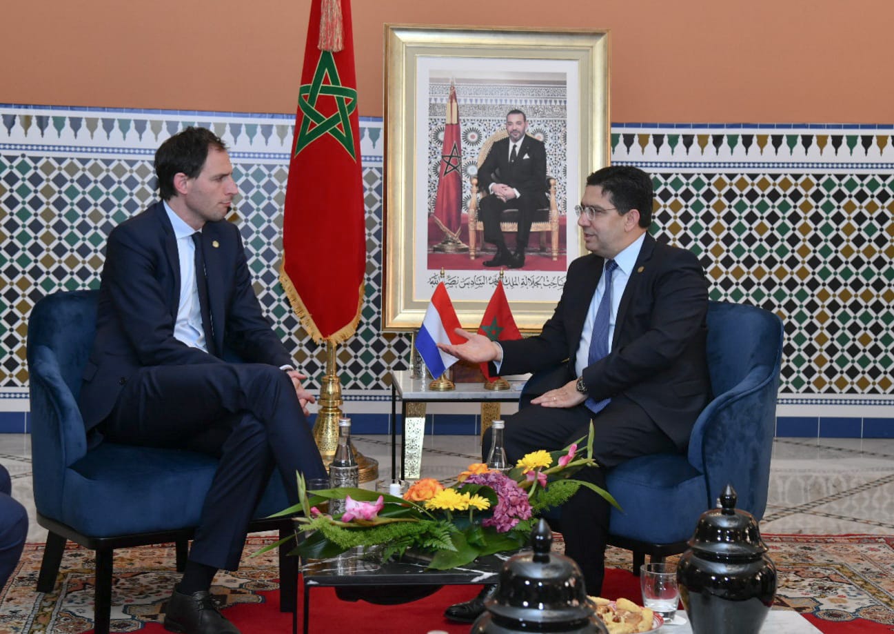 وزير خارجية المغرب لدى استقباله نظيره الهولندي الاربعاء 