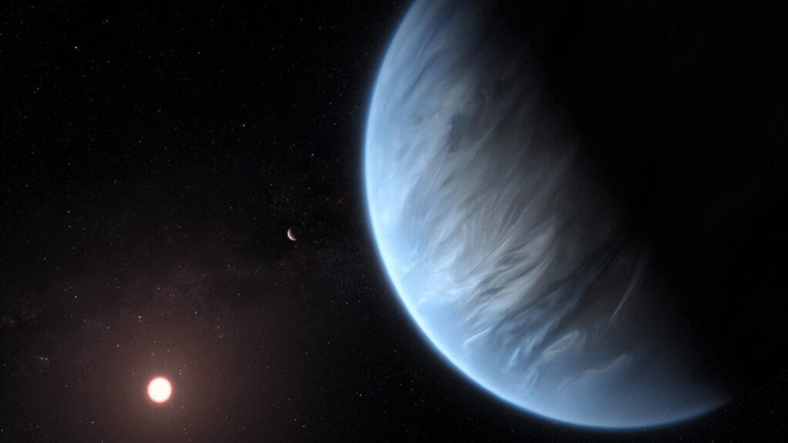 التلسكوب هابل يُظهر كوكب الفائق K2-18b، وهو الكوكب الخارجي الوحيد للأرض الفائق المعروف باستضافة كل من المياه ودرجات الحرارة التي يمكن أن تدعم الحياة.