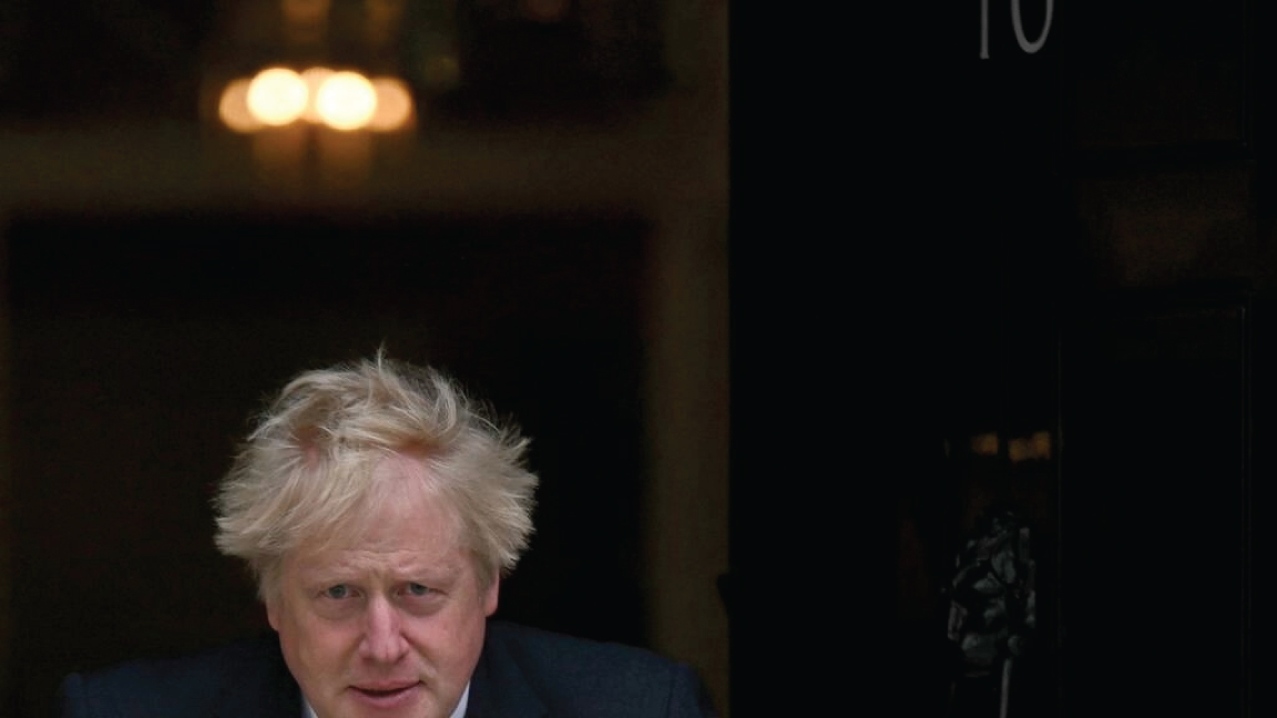 رئيس الوزراء البريطاني بوريس جونسون وسط لندن بتاريخ 13 مايو 2022