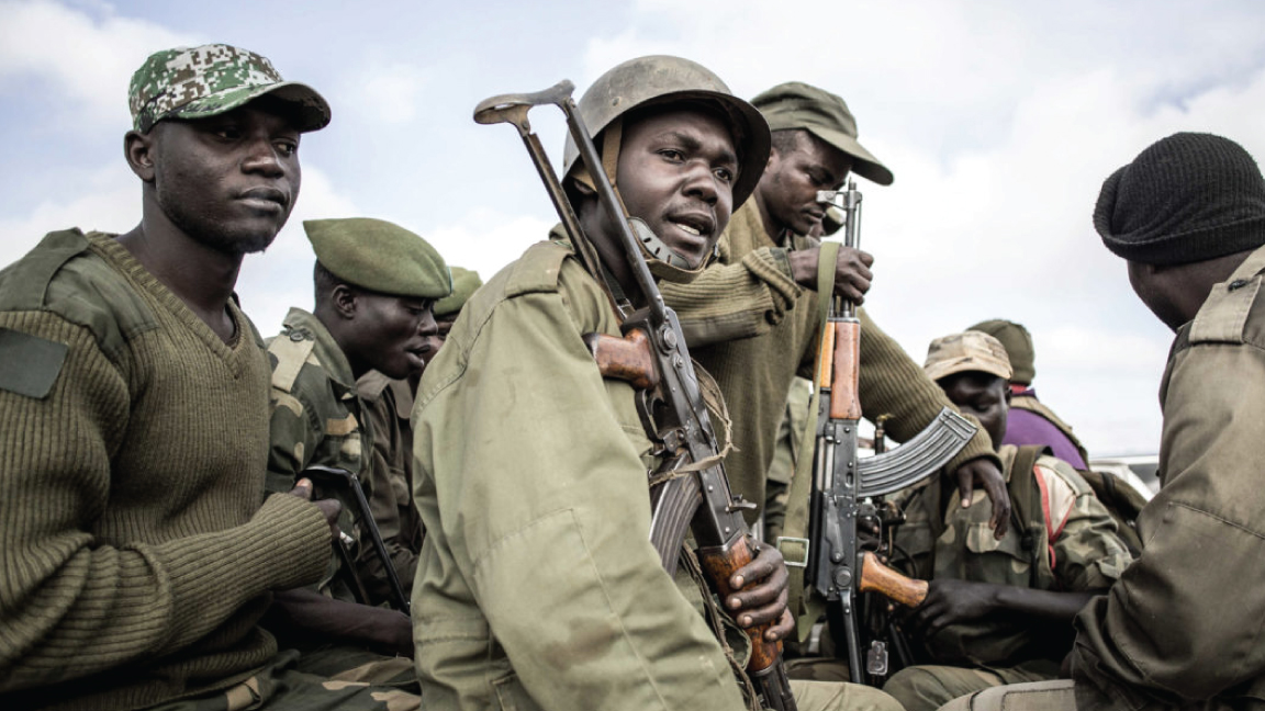 جنود من القوات المسلحة لجمهورية الكونغو الديمقراطية في صورة من الأرشيف