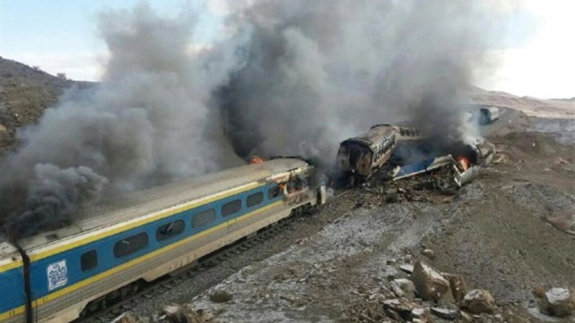 انحراق قطار عن سكته في وسط إيران في 8 يونيو 2022