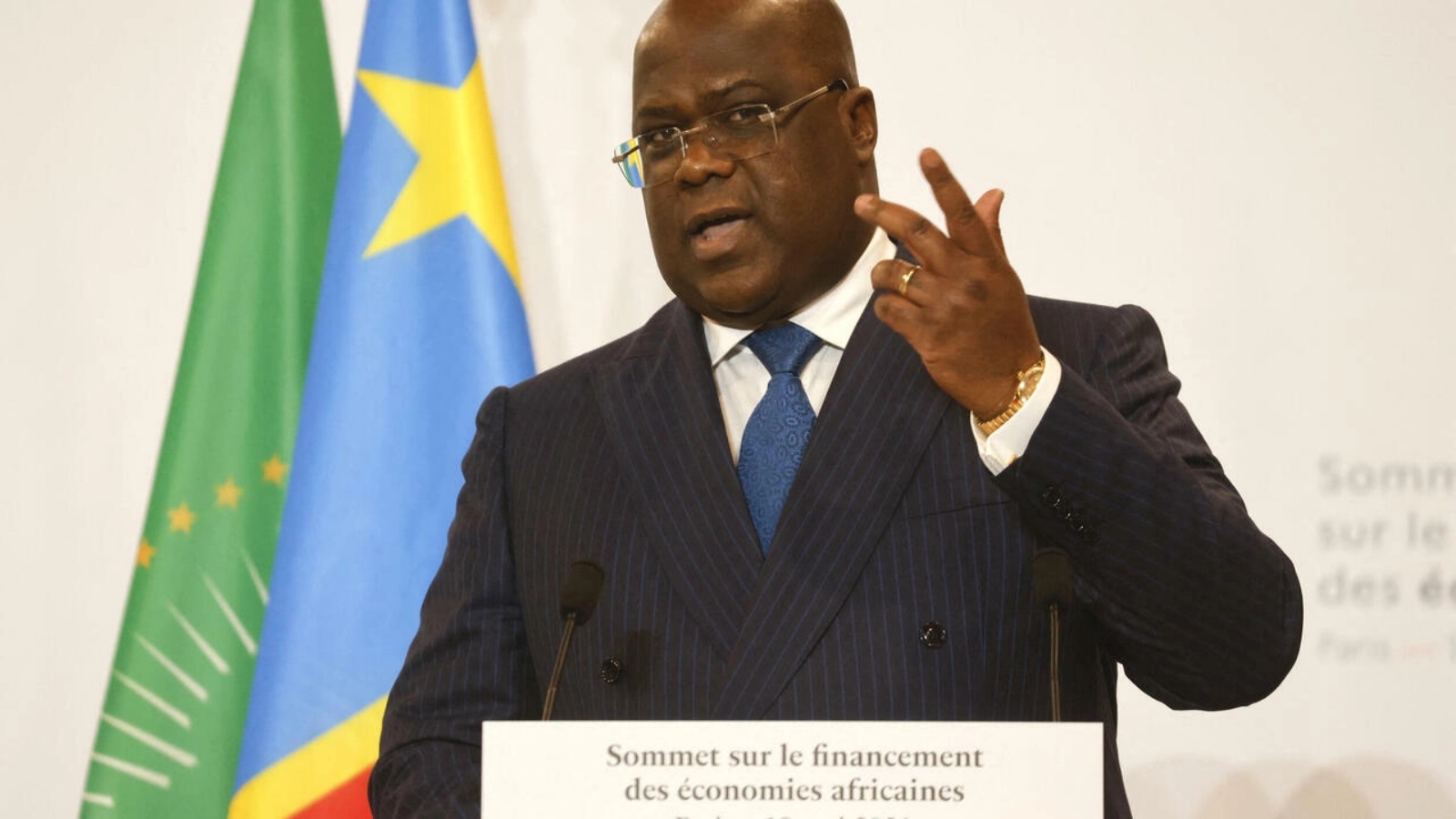 رئيس جمهورية الكونغو الديمقراطية فيليكس تشيسيكيدي في باريس يوم 18 مايو 2021