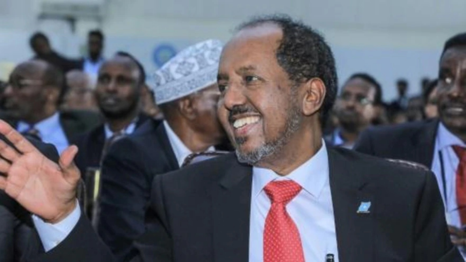  الرئيس الصومالي الجديد حسن شيخ محمود بعد قسم اليمين في العاصمة مقديشو في 15 مايو 2022