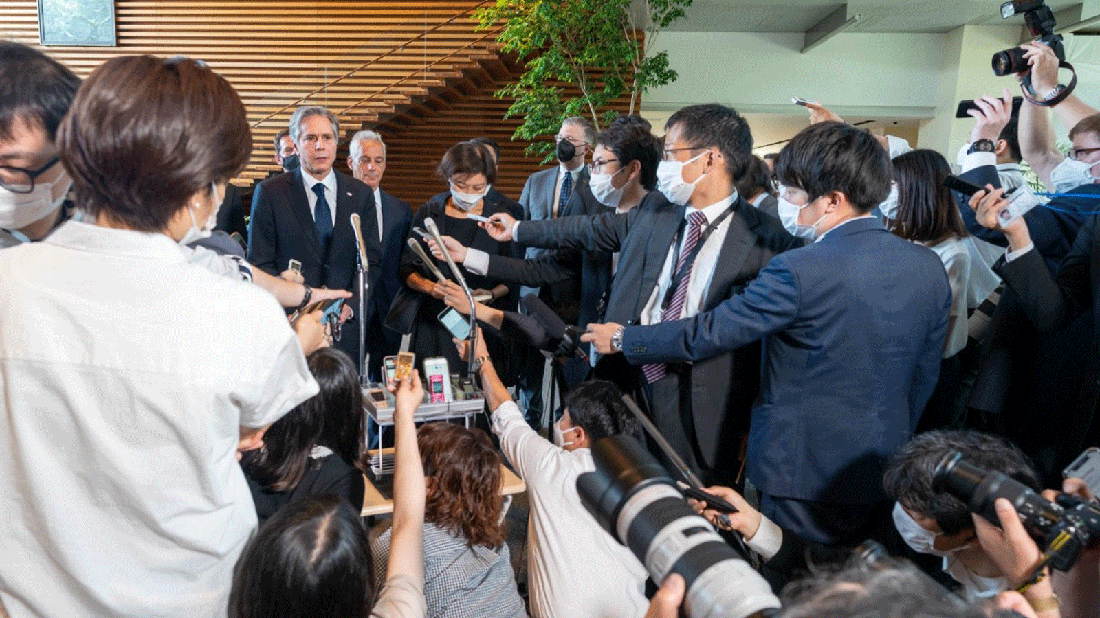وزير الخارجية الأميركي أنتوني بلينكن يتحدث في اليابان
