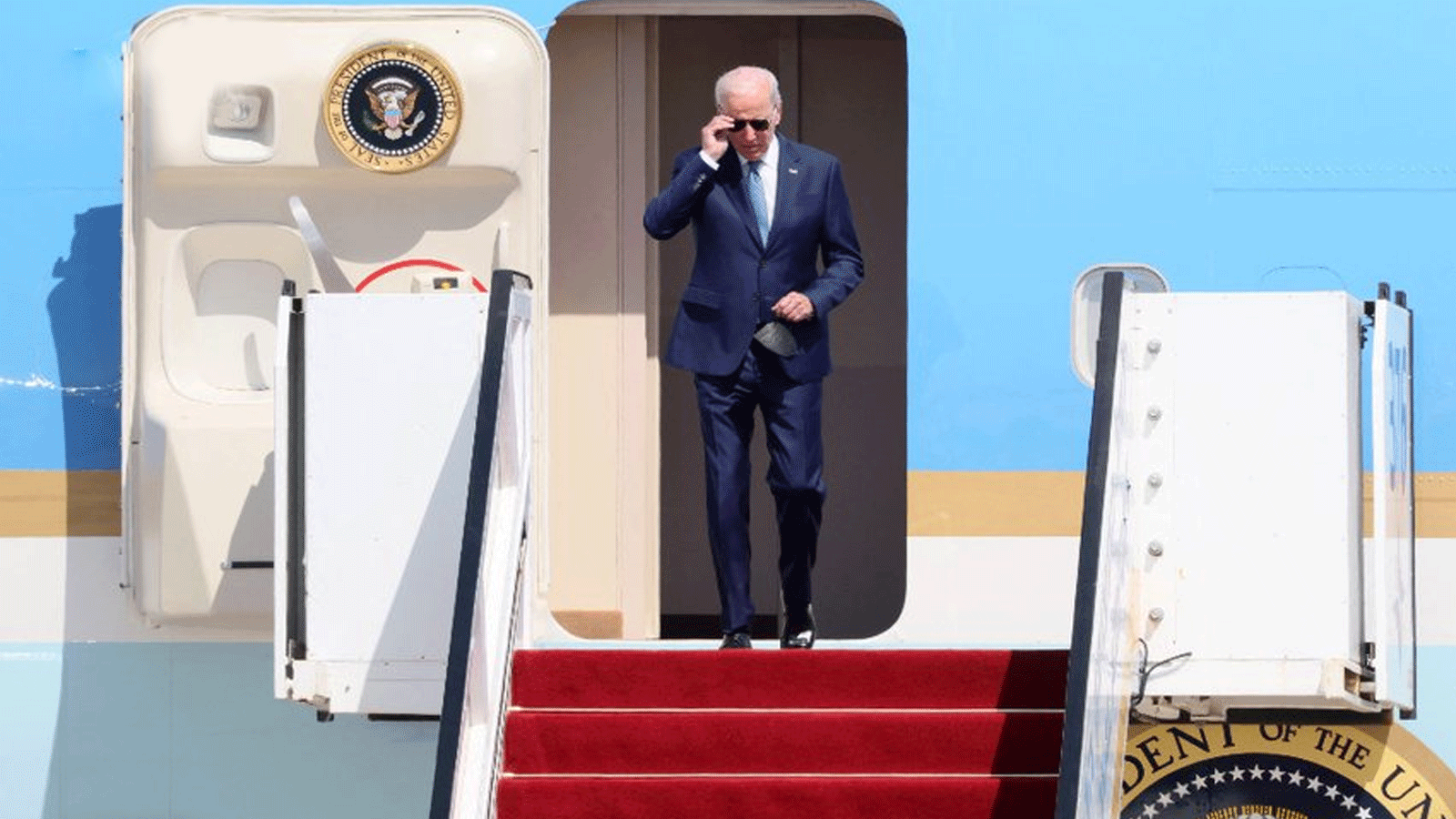 الرئيس الأميركي جو بايدن يصل إلى مطار بن غوريون قرب تل أبيب