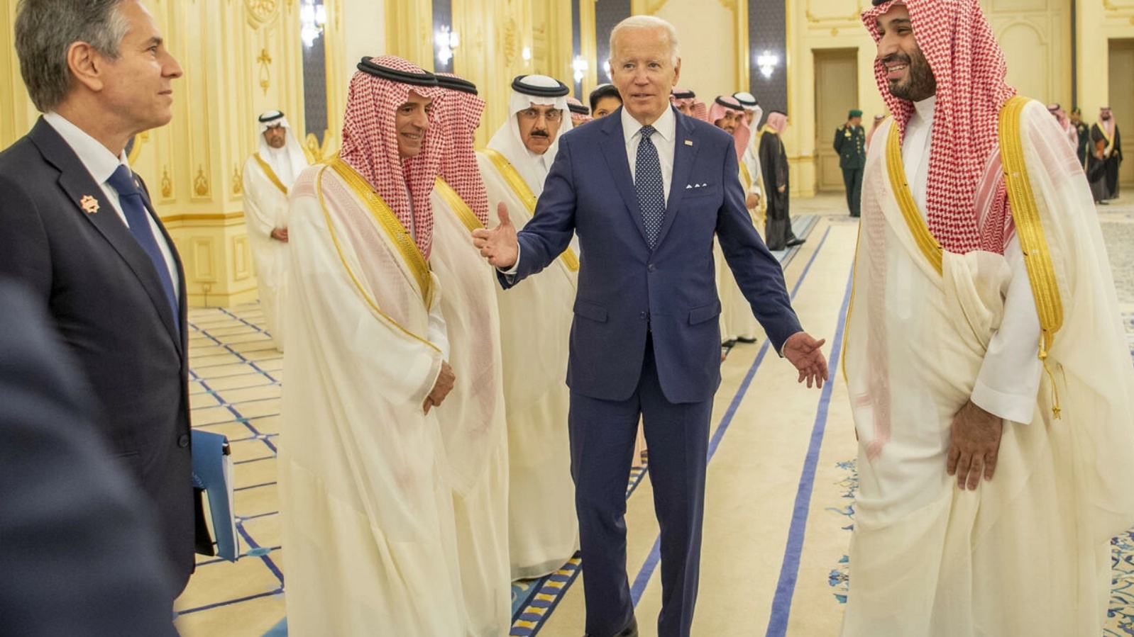 الأمير محمد بن سلمان والرئيس الأميركي جو بايدن في قصر السلام بجدة
