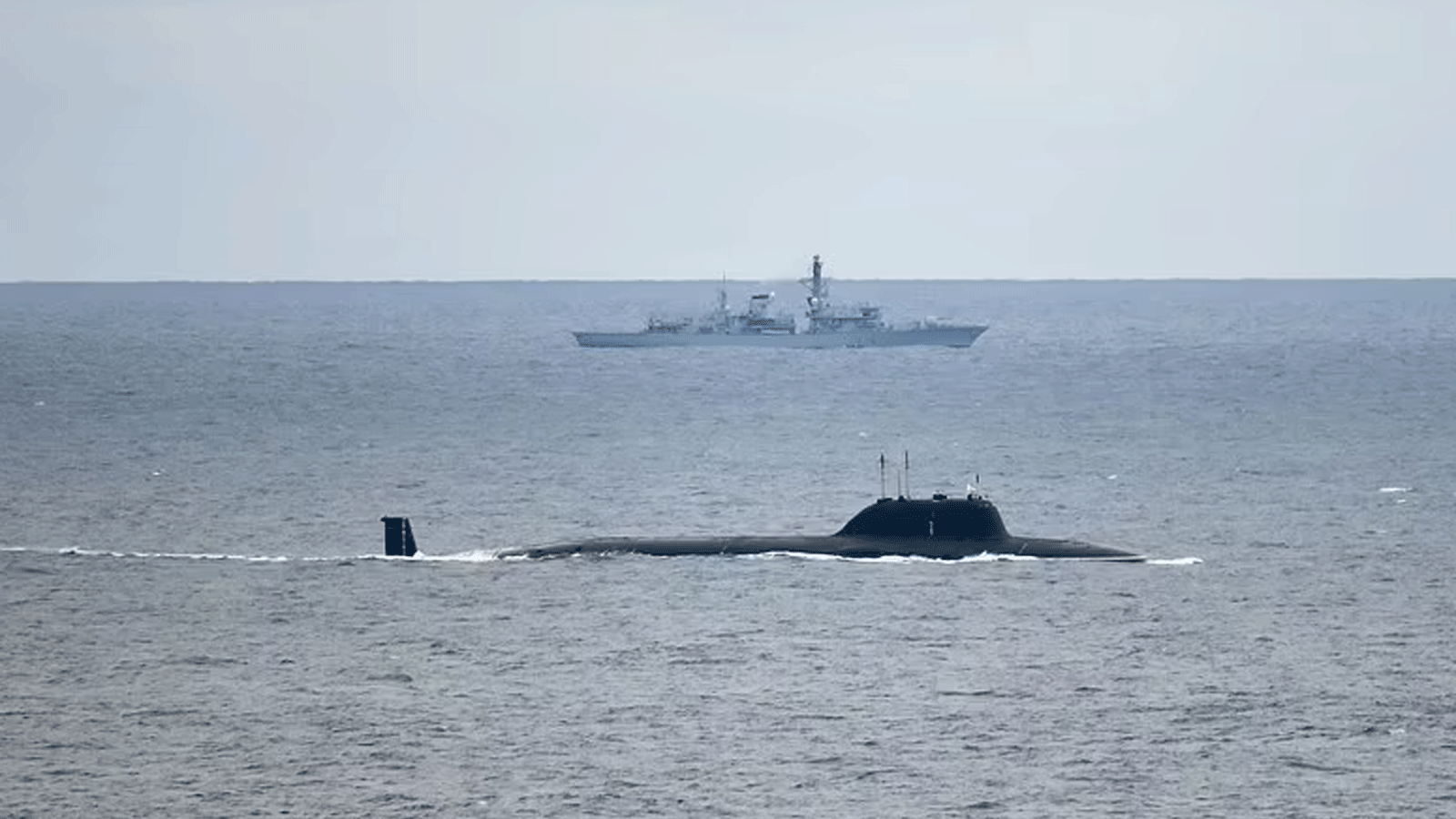 صورة من وزارة الدفاع البريطانية لمطاردة الغواصتين الروسيتين 