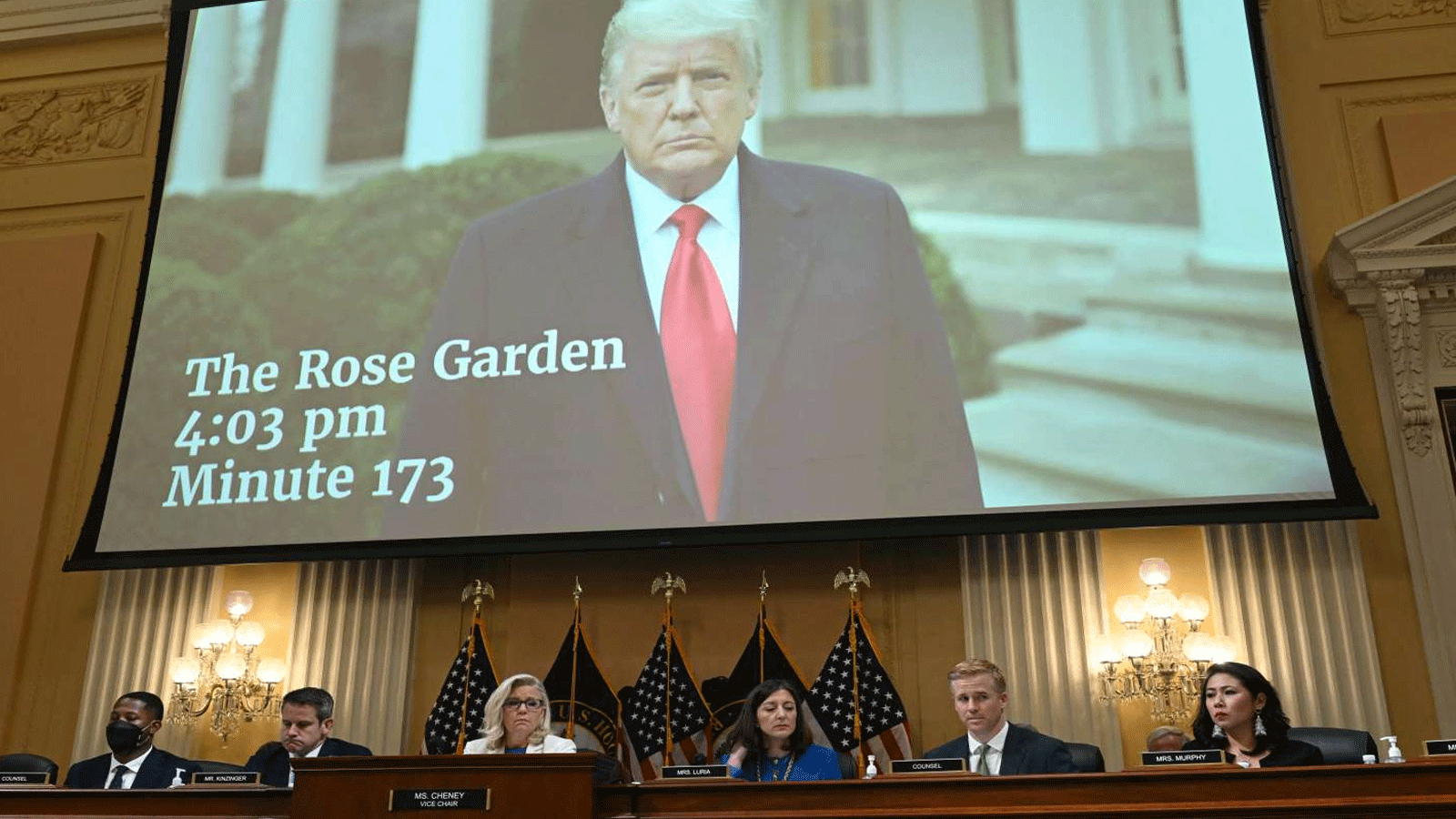 دونالد ترامب في مقطع فيديو قدمه مجلس التحقيق في عاصفة الكابيتول، في واشنطن، الولايات المتحدة، 21 تموز\يوليو 2022
