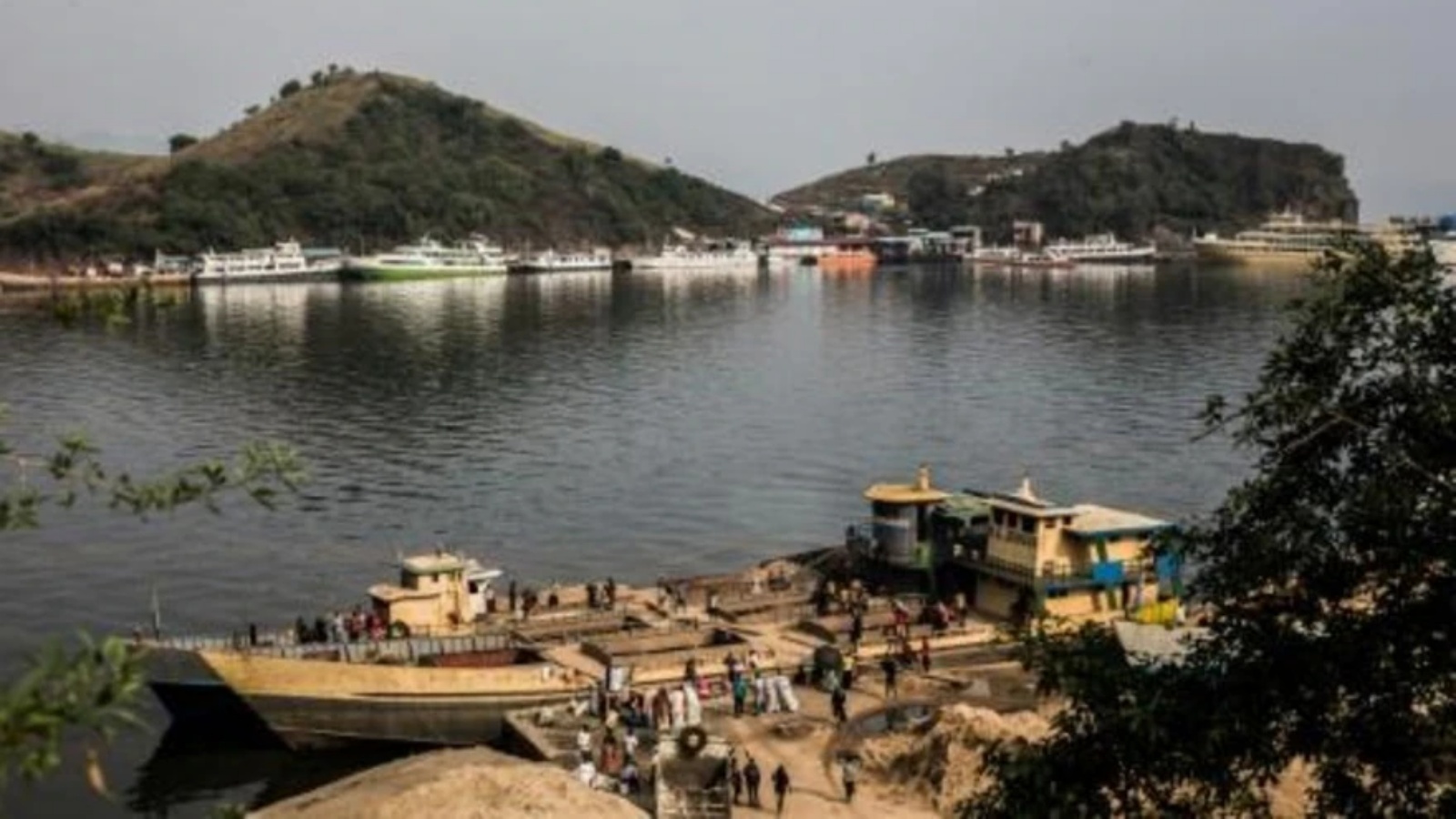  مرفأ غوما على ضفاف بحيرة كيفو في الأول من أغسطس 2019 