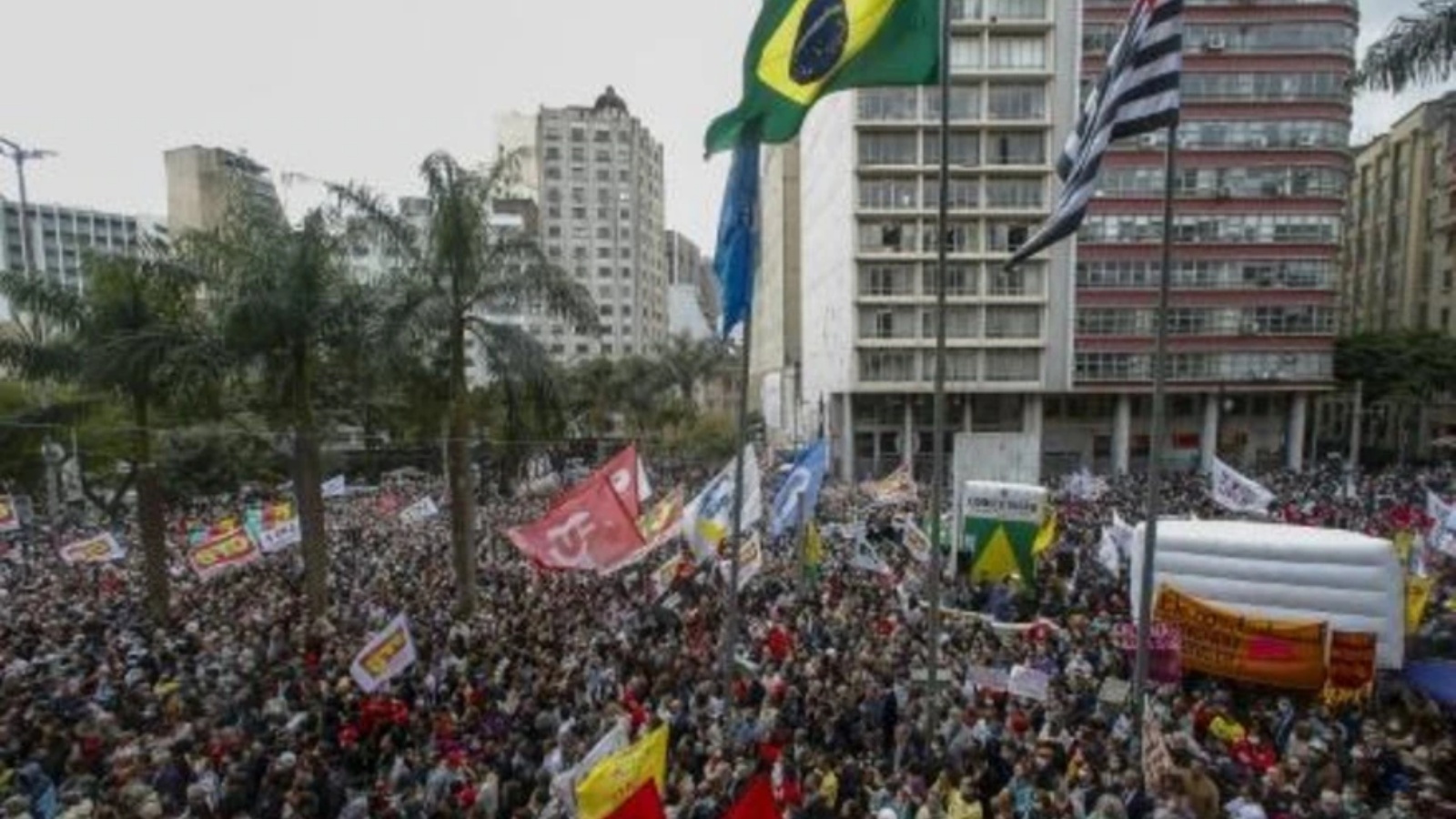 لقطة من التظاهرة التي خرجت في ساو بولو بتاريخ 11 أغسطس 2022 
