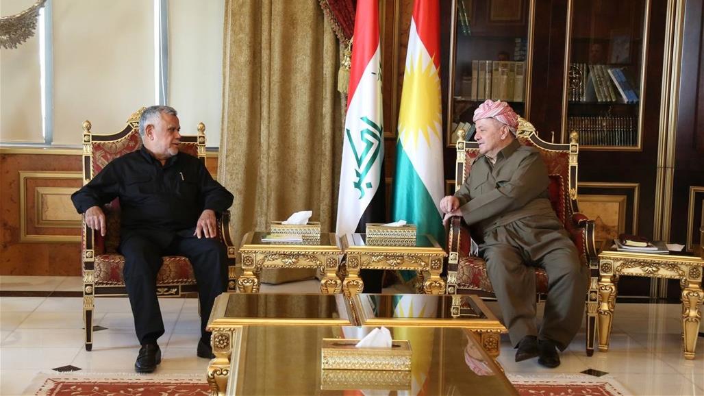 العامري مجتمعا في اربيل الاحد 14 اغسطس مع رئيس الحزب الديمقراطي الكردستاني مسعود بارزاني