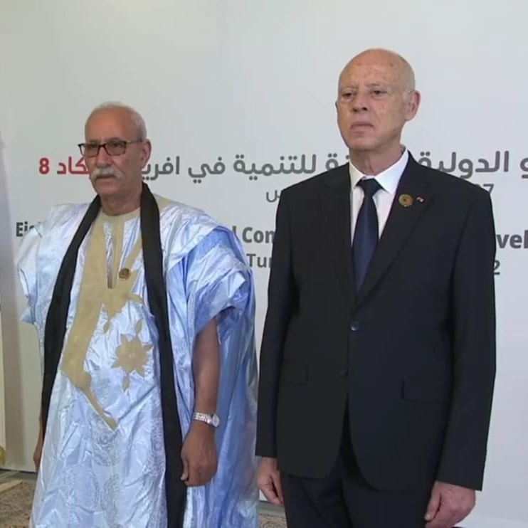 الرئيس التونسي لدى اسنتقباله زعيم جبهة البوليساريو الانفصالية