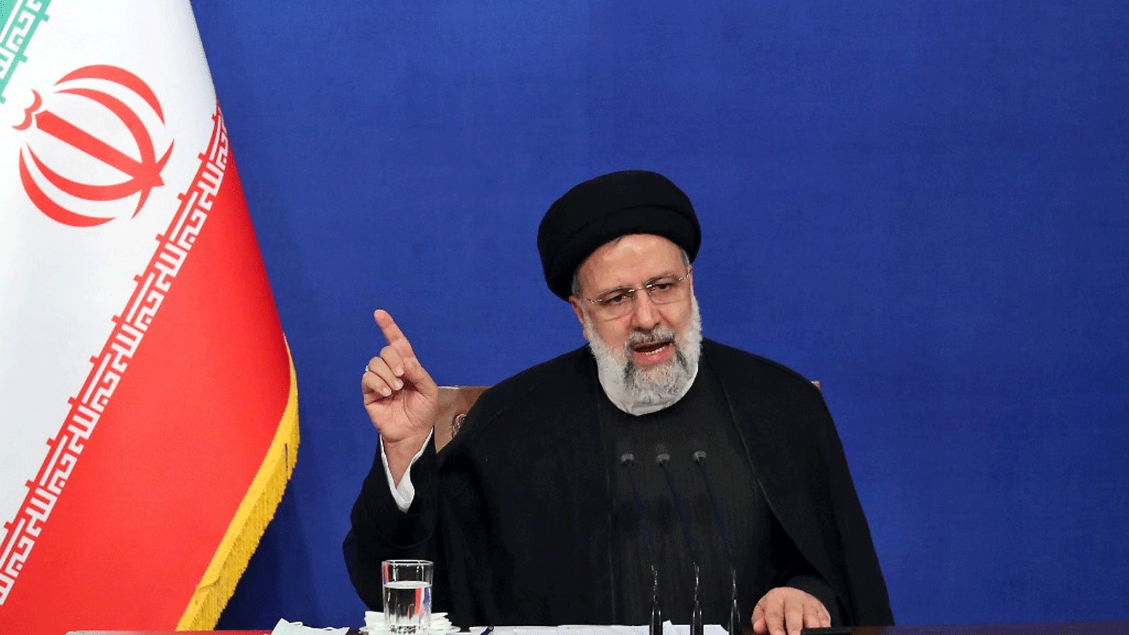 الرئيس الإيراني إبراهيم رئيسي يتحدث خلال مؤتمر صحفي في طهران في 29 آب\ أغسطس 2022.