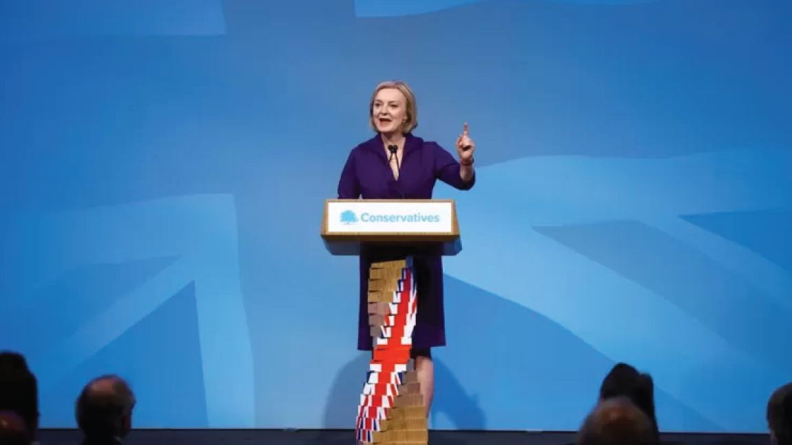 REUTERS تعهدت تراس في خطابها بإلحاق الهزيمة بحزب العمال في انتخابات عام 2024