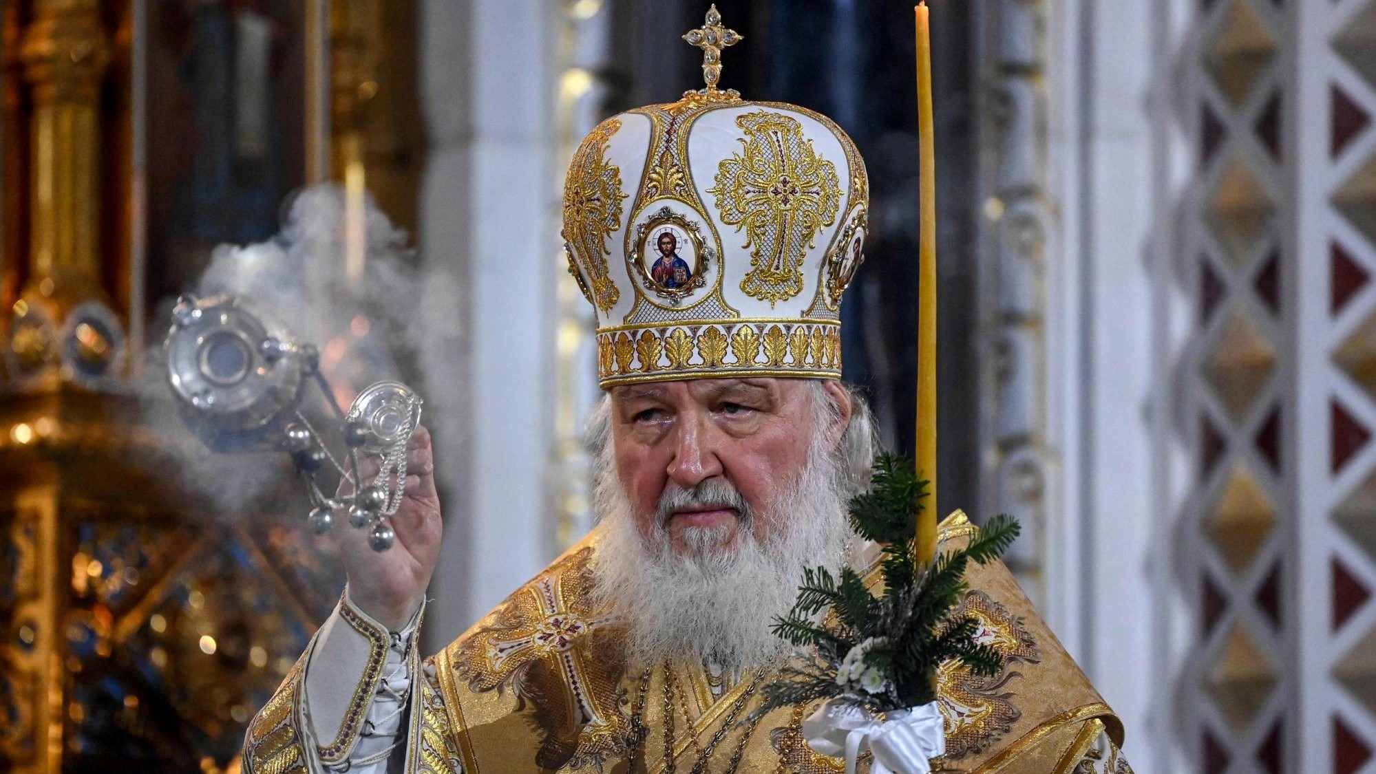 البطريرك كيريليس، رئيس الكنيسة الأرثوذكسية الروسية، في صورة من الأرشيف