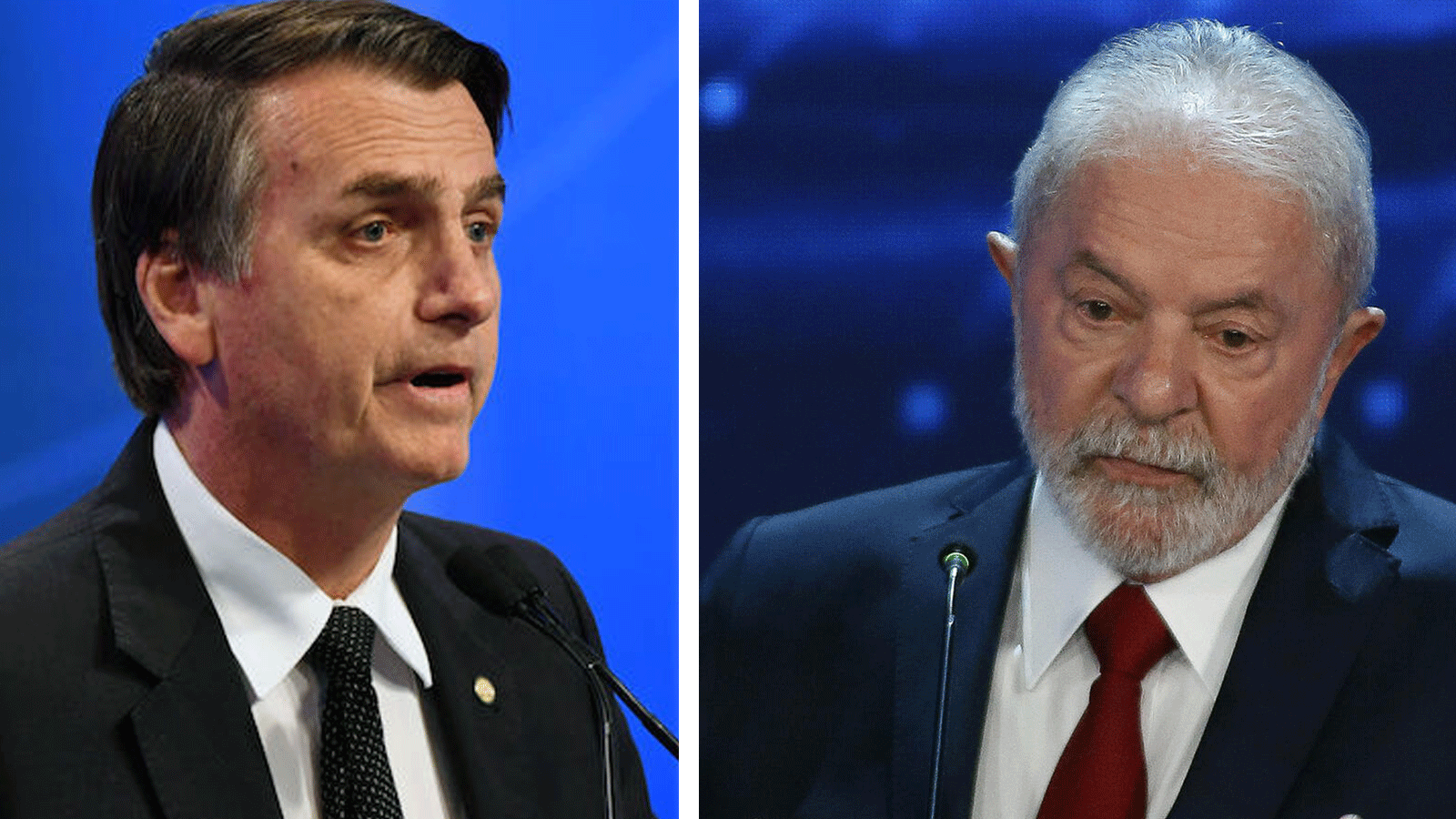 المتنافسان الرئيسيان في الانتخابات الرئاسية البرزايلية لويس إيناسيو لولا دا سيلفا وجايير بولسونارو
