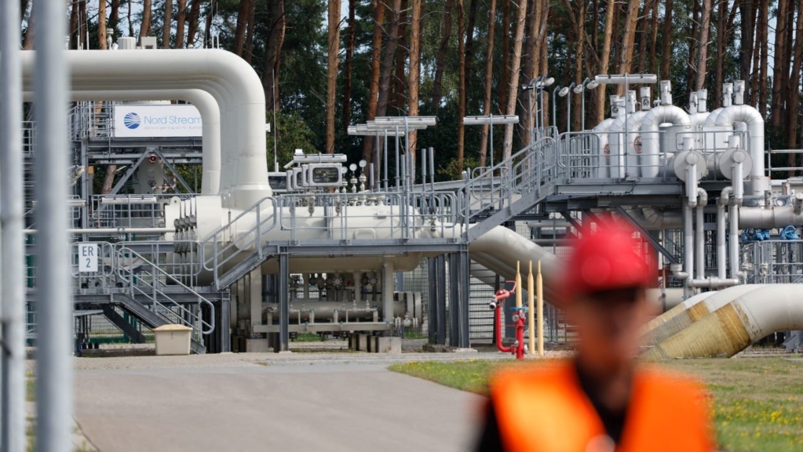 منشآت لتلقي الغاز الطبيعي وتوزيعه من خط أنابيب نورد ستريم 1 في لوبمين شمال شرق ألمانيا قرب الحدود مع بولندا 30 أغسطس 2022
