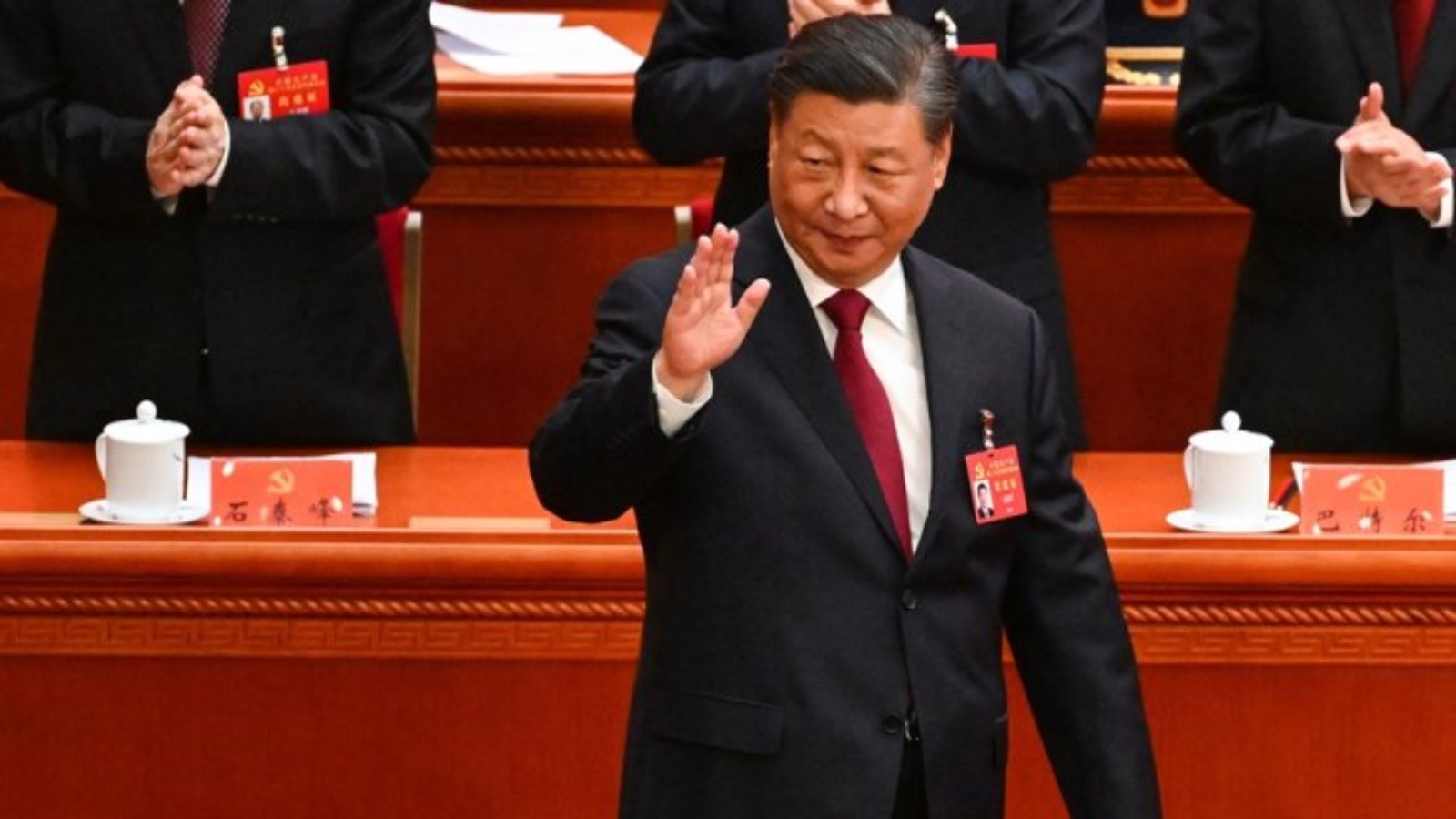 الرئيس الصيني شي جينبينغ أثناء وصوله لحضور الجلسة الافتتاحية للمؤتمر العشرين للحزب الشيوعي الصيني في بكين، الأحد 23 أكتوبر 2022