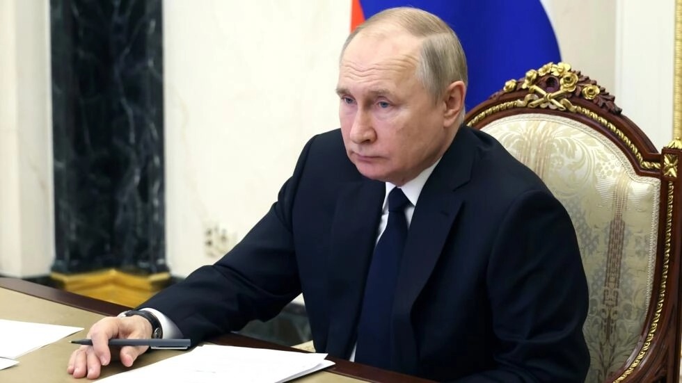 الرئيس الروسي فلاديمير بوتين يحضر تدشين حقل غاز في سيبيريا لامداد الصين عبر تقنية الفيديو في الكرملين في 21 كانون الاول/ديسمبر 2022