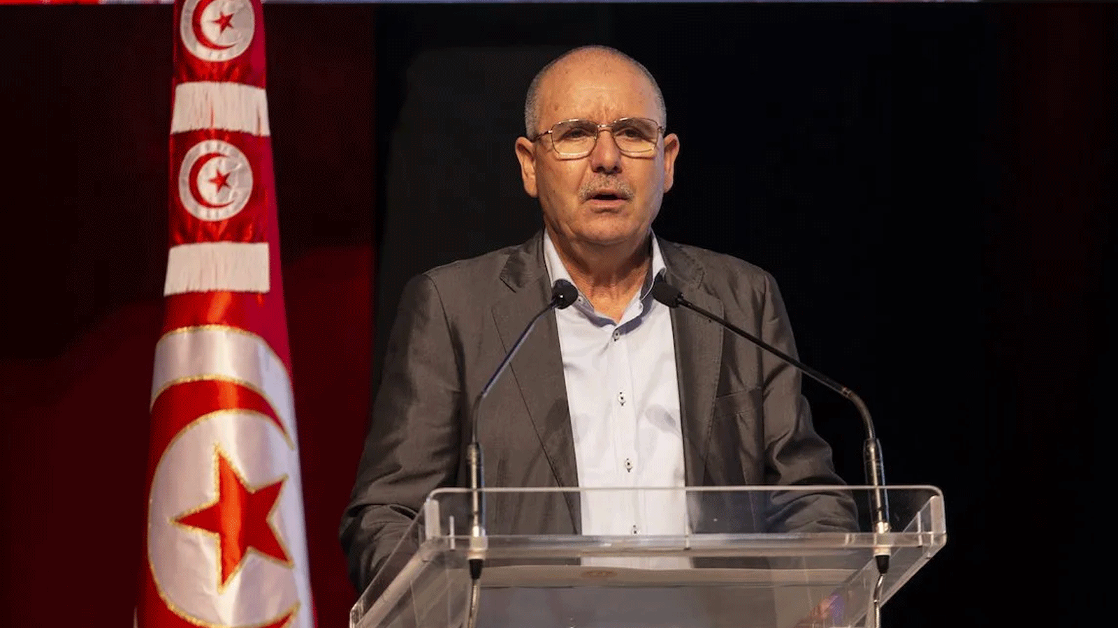 الأمين العام للاتحاد العام التونسي للشغل نور الدين الطبوبي في تونس العاصمة 