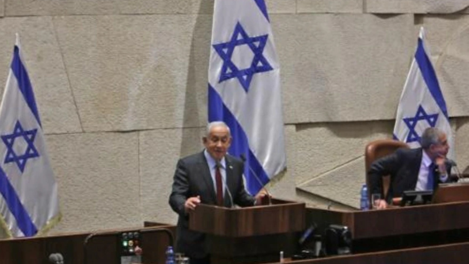 رئيس الوزراء الإسرائيلي المكلف بنيامين نتانياهو يتحدث في الكنيست (البرلمان الإسرائيلي) في 13 ديسمبر 2022