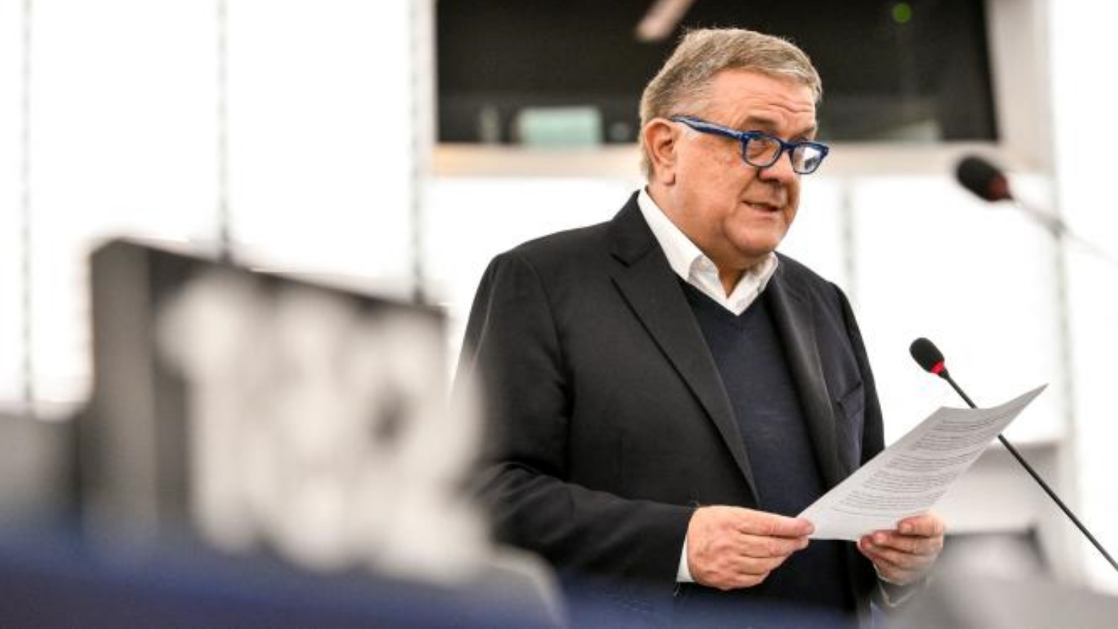 بيير أنطونيو بانزيري خلال الجلسة العامة للبرلمان الأوروبي في ستراسبورغ، 26 مارس 2019