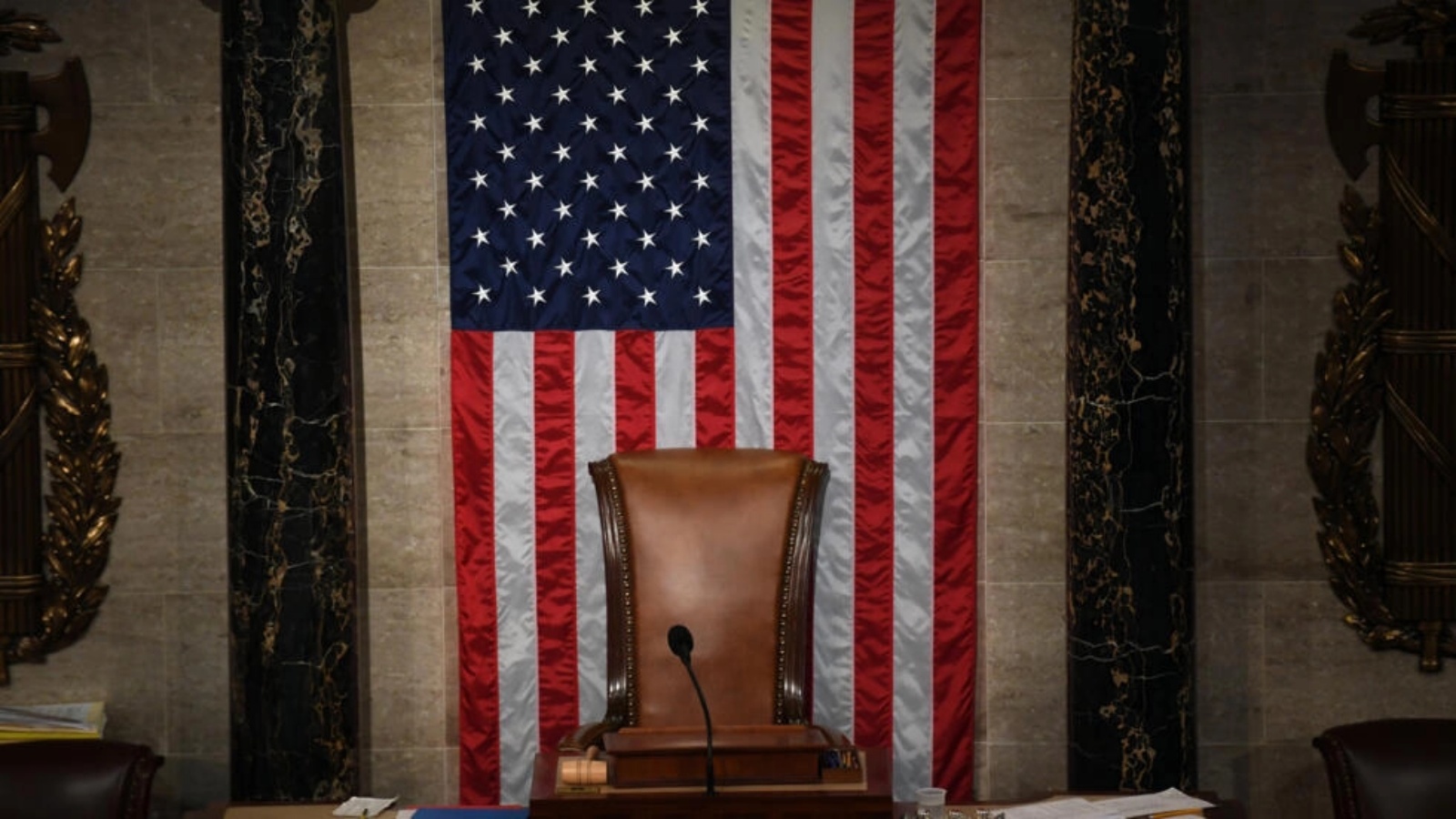 كرسي رئيس مجلس النواب الأميركي في الكابيتول شاغراً في 4 يناير 2023.