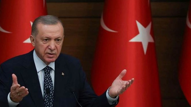 الرئيس التركي رجب طيب أردوغان يلقي كلمة في مؤتمر أمين المظالم الدولي في المجمع الرئاسي في أنقرة، تركيا، في 11 يناير 2023