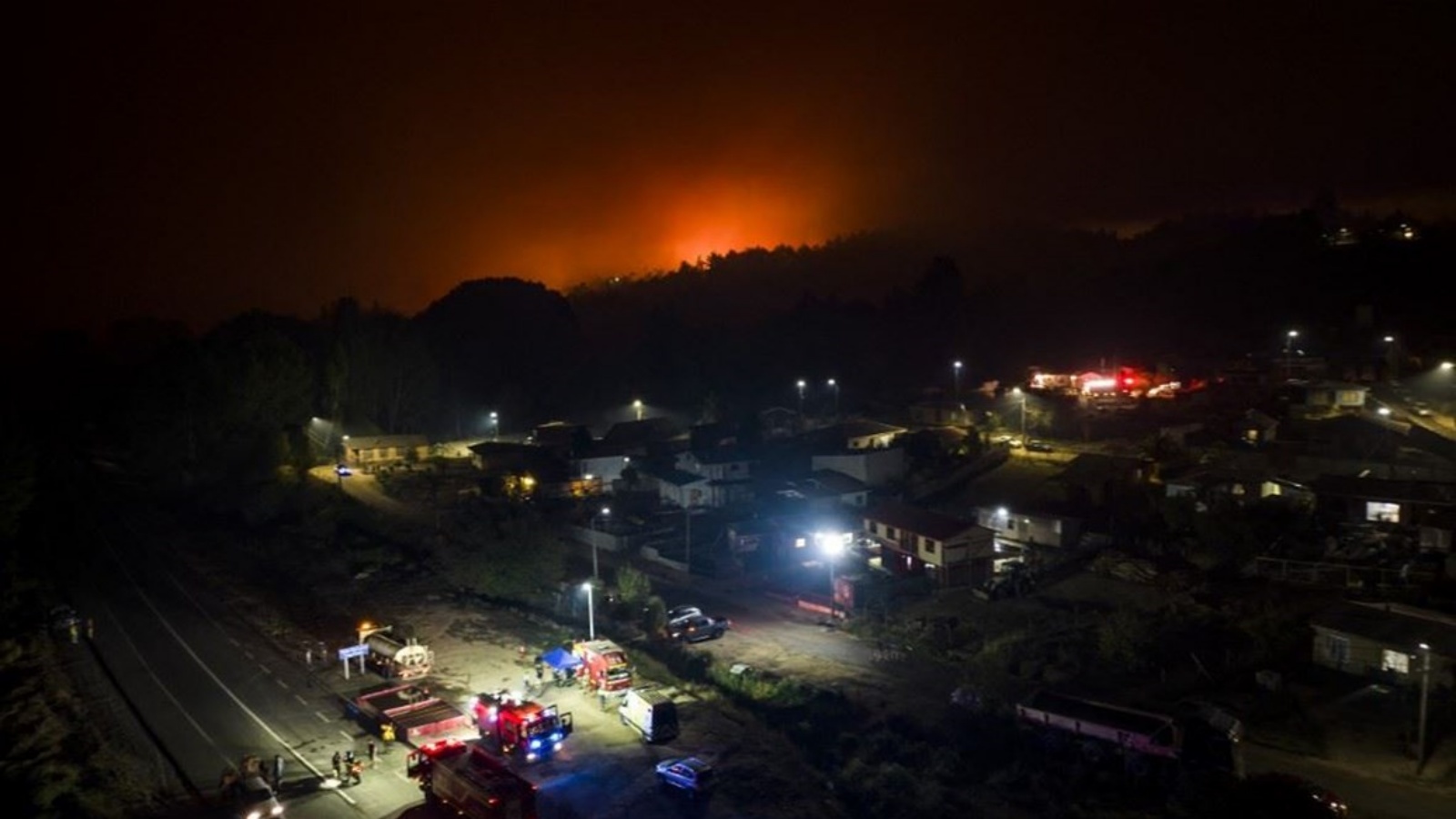 صورة جوية لحريق غابة في تشيلي