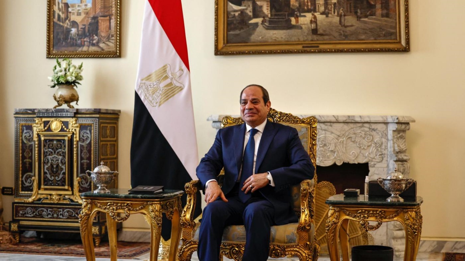 الرئيس المصري عبد الفتاح السيسي في قصر الاتحادية الرئاسي في القاهرة يوم 30 يناير 2023