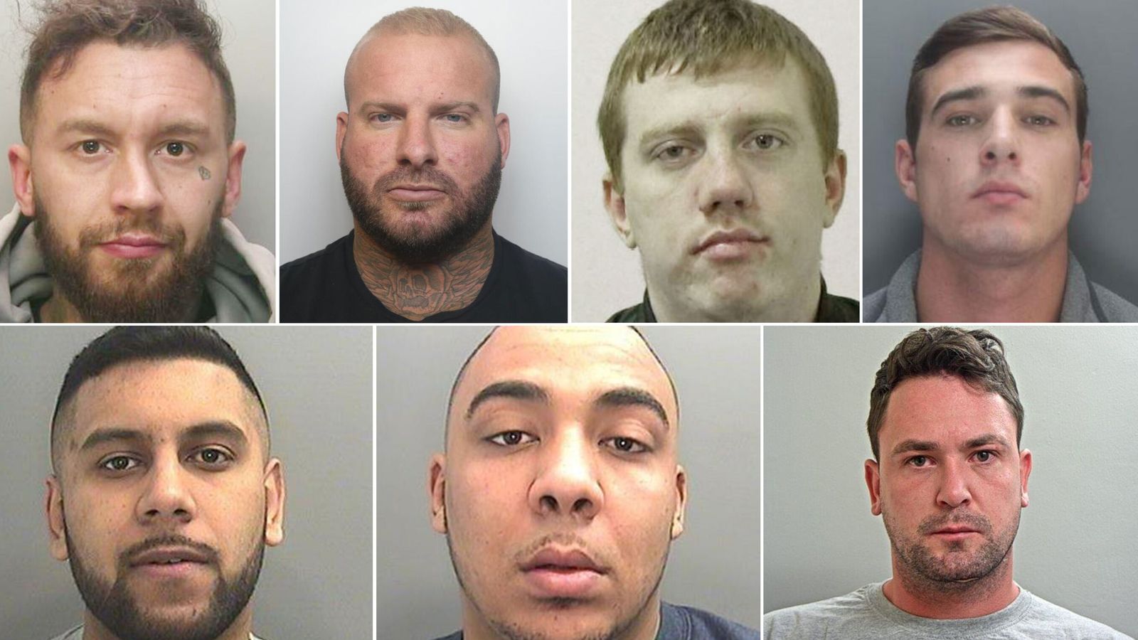 صور المطاردين السبعة كما وزعتها وكالة الجريمة الوطنية البريطانية