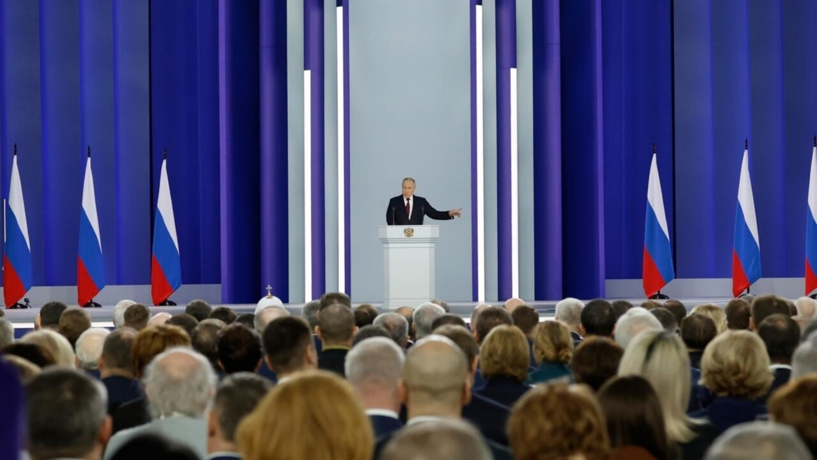 الرئيس الروسي فلاديمير بوتين في خطابه أمام البرلمان