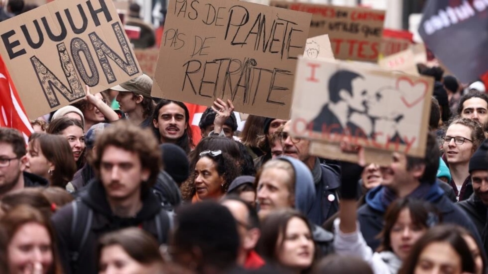خلال تظاهرة ضدّ قانون إصلاح نظام التقاعد في باريس في التاسع من مارس 2023