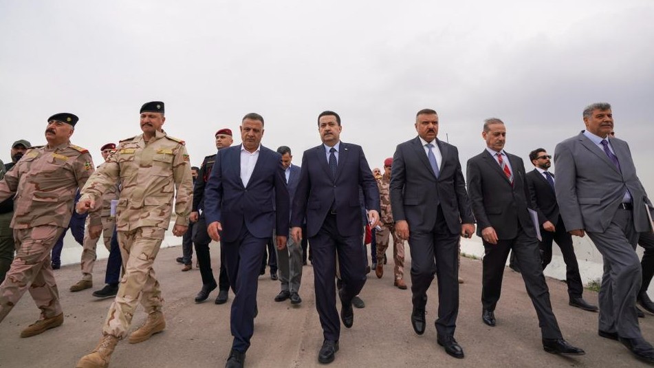 رئيس الحكومة العراقية محمد شياع السوداني في أثناء زيارته محافظة ديالي في 8 مارس الجاري