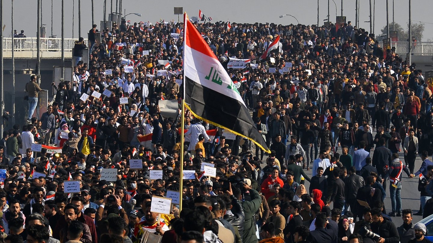 تظاهرة في بغداد في مارس 2020