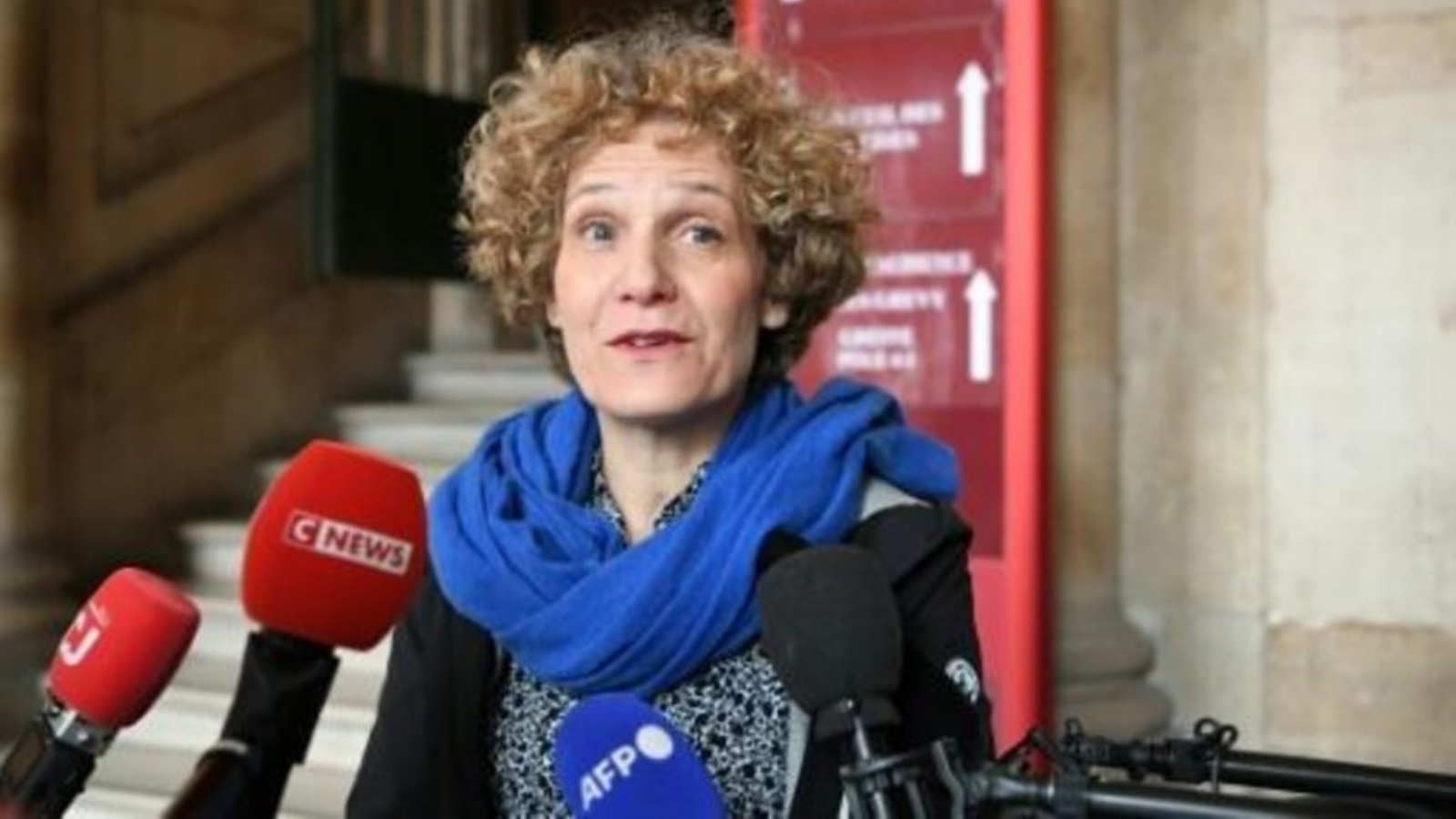 كورين أدلر التي أصيبت في سن الثالثة عشرة في اعتداء شارع كوبرنيك العام 1980 الذي استهدف كنيسا يهوديا، تتحدث إلى الصحافيين في باريس قبيل بدء المحاكمة في الثالث من أبريل 2023 