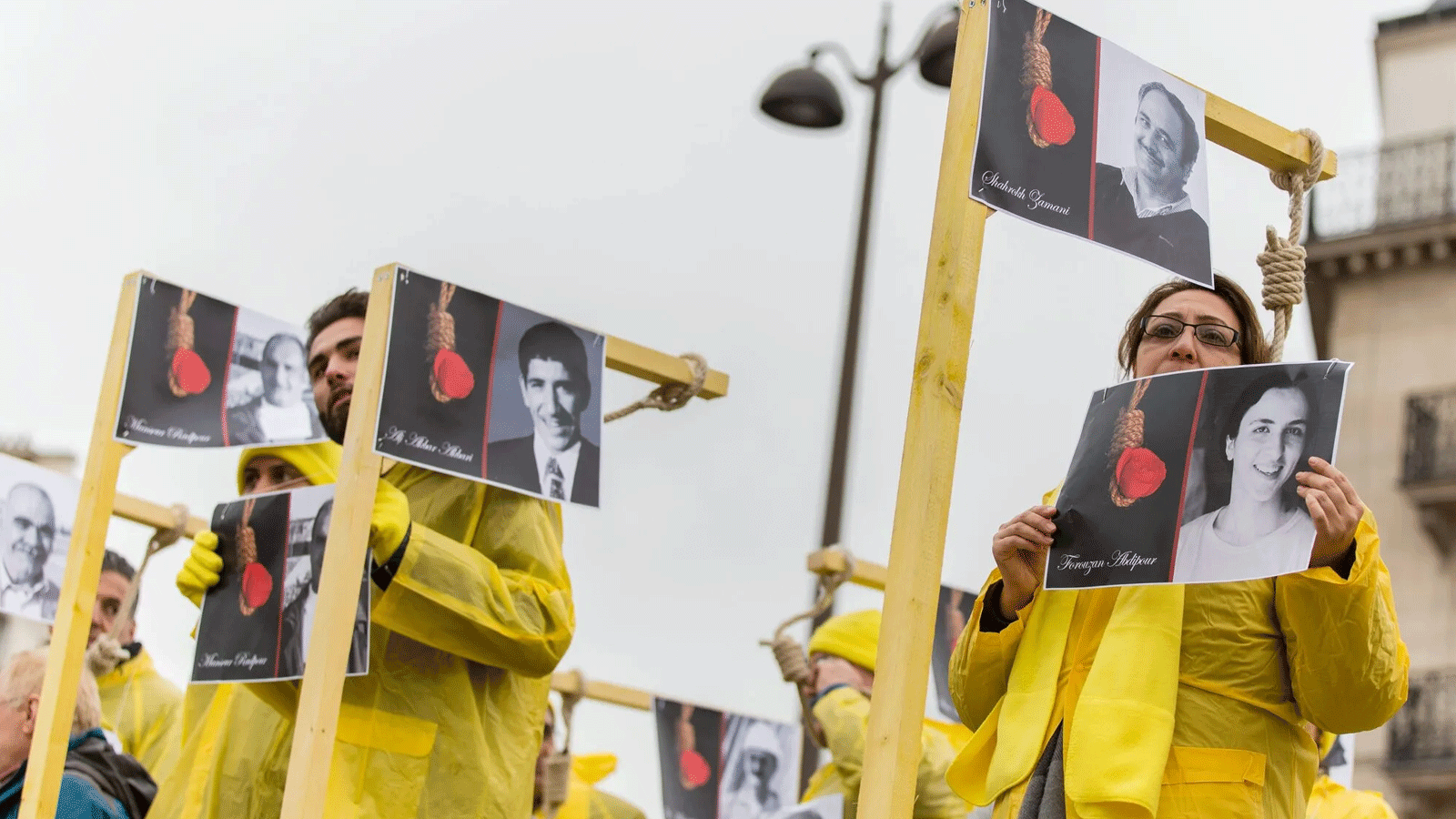 مظاهرة في باريس في يناير 2016 ضد عقوبة الإعدام في إيران