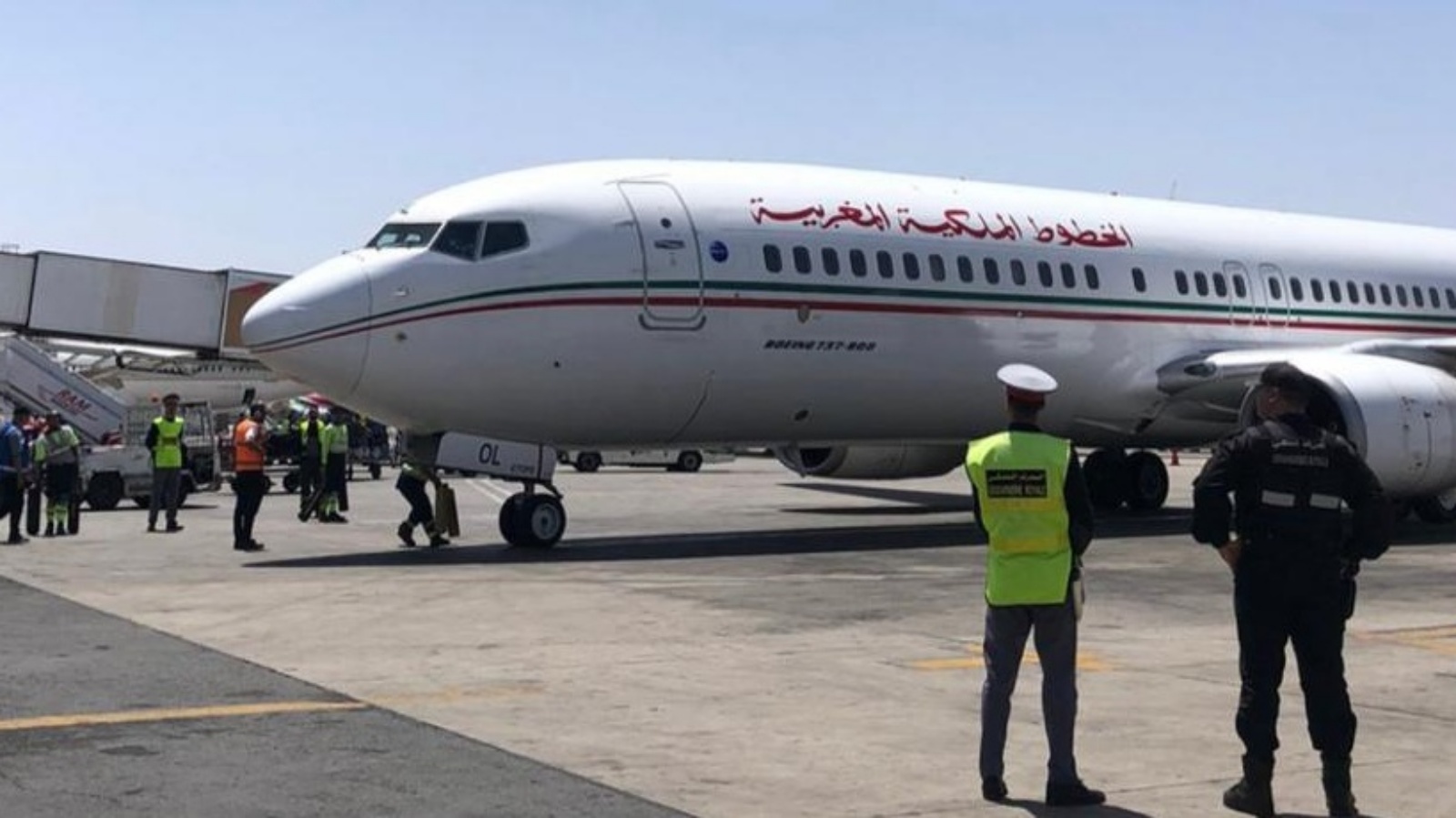 طائرة مغربية لدى وصولها الى مطار الدار البيضاء قادمة من السودان