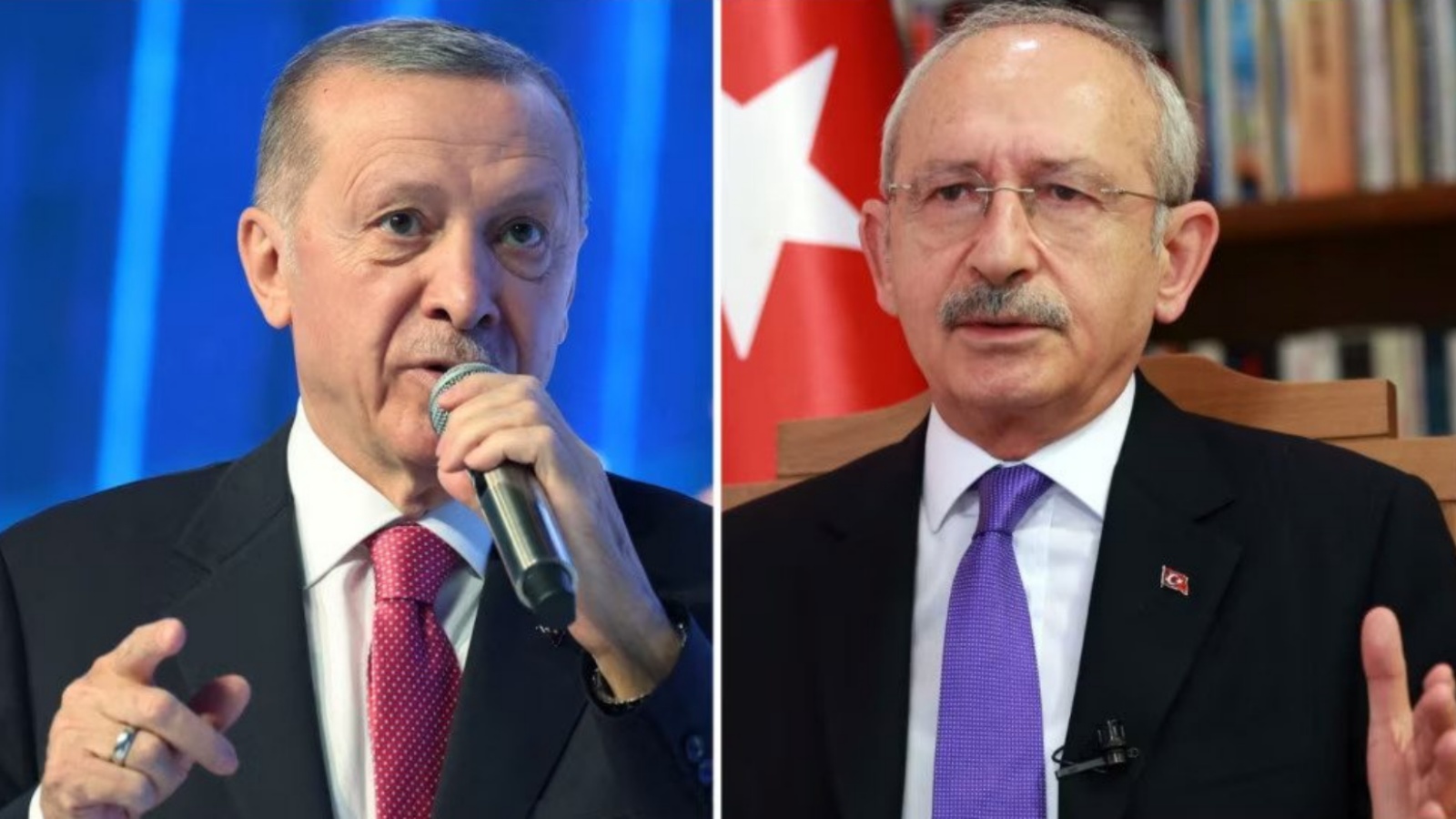 الرئيس التركي رجب طيب اردوغان ومنافسه كمال كيليتشدار أوغلو 