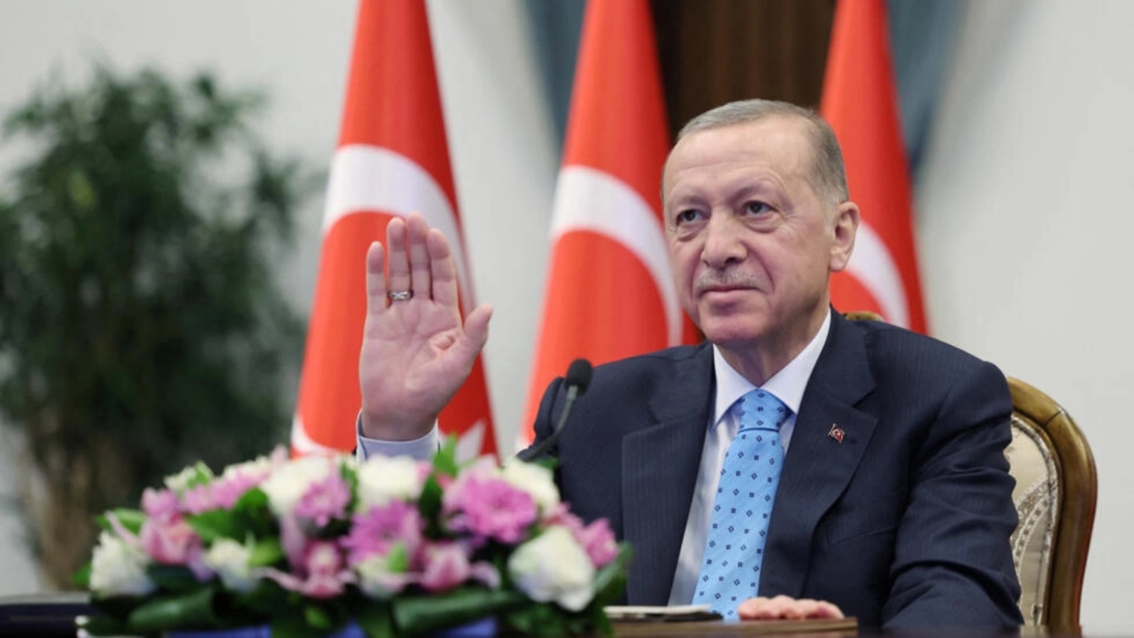 الرئيس التركي رجب طيب أردوغان يحضر احتفالا في أنقرة. 27 أبريل 2023