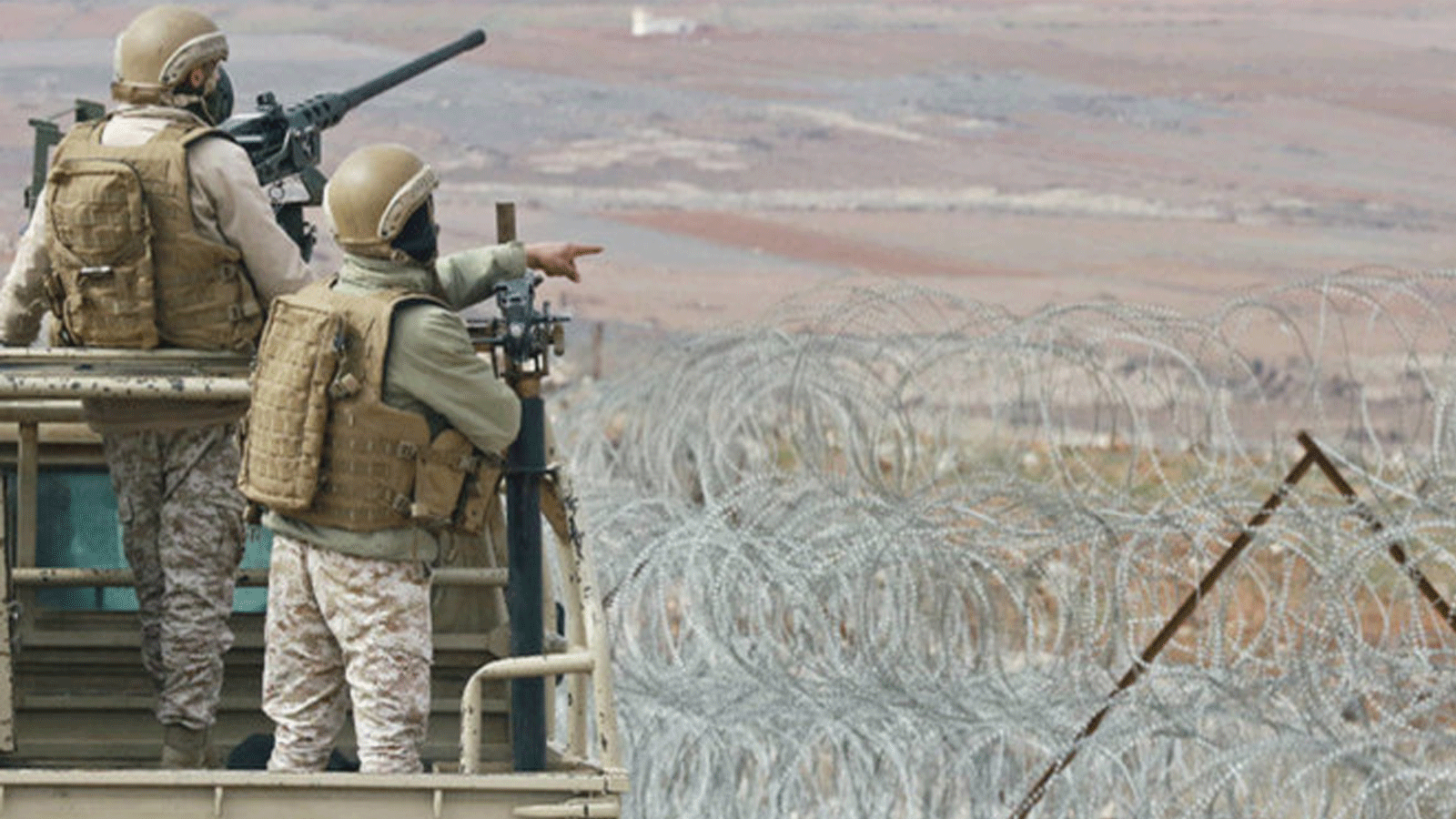 جنود أردنيون يقومون بدوريات على طول الحدود مع سوريا لمنع التهريب