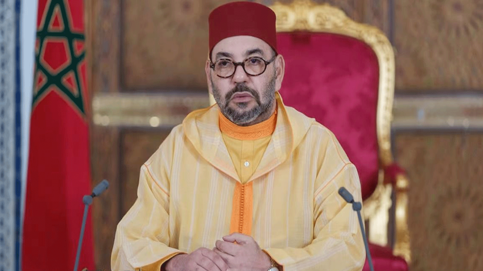 صورة أرشيفية للعاهل المغربي أثناء إلقاء إحدى خطبه
