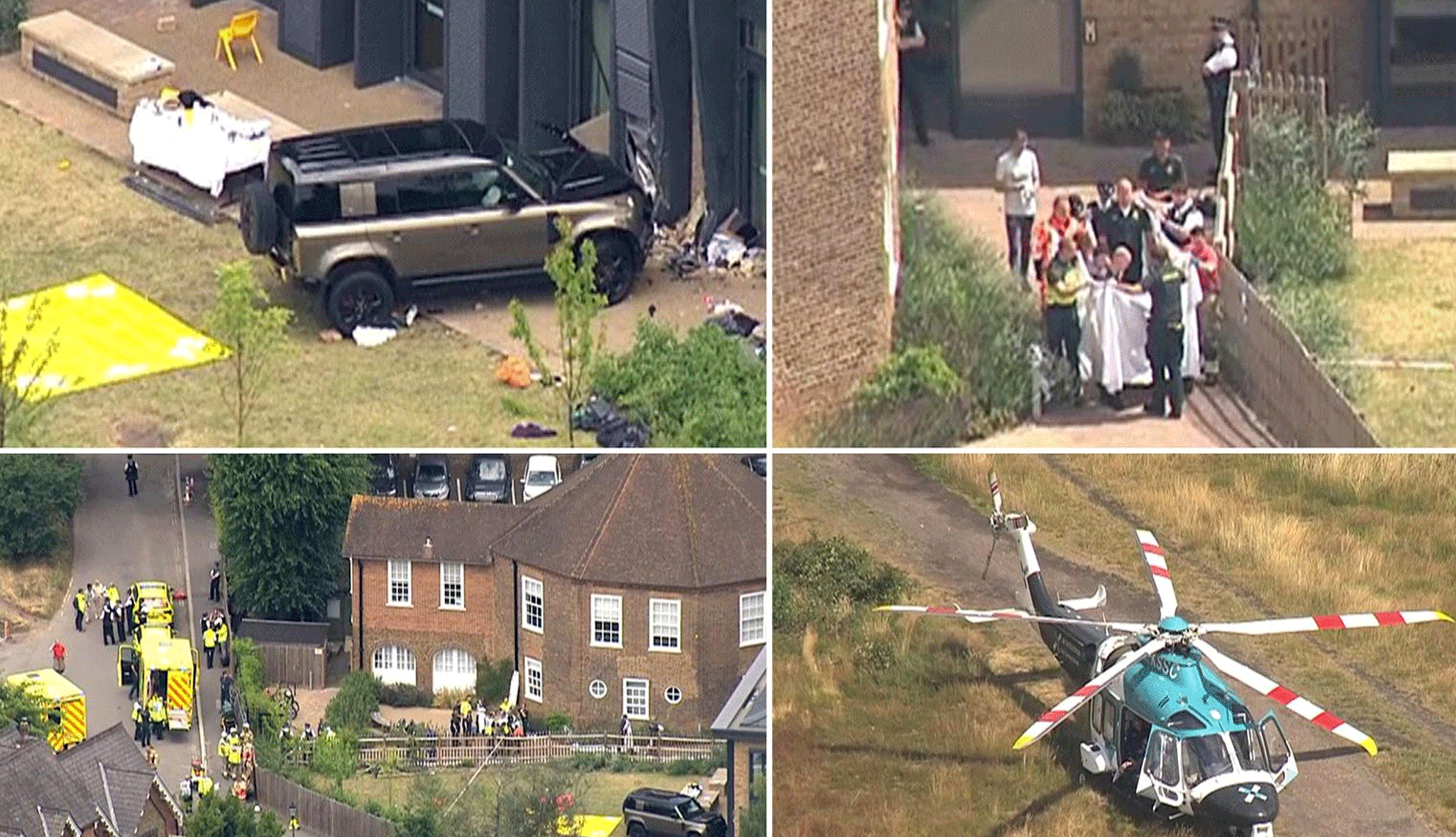 لقطات من موقع اصطدام السيارة بالمدرسة في جنوب غرب لندن