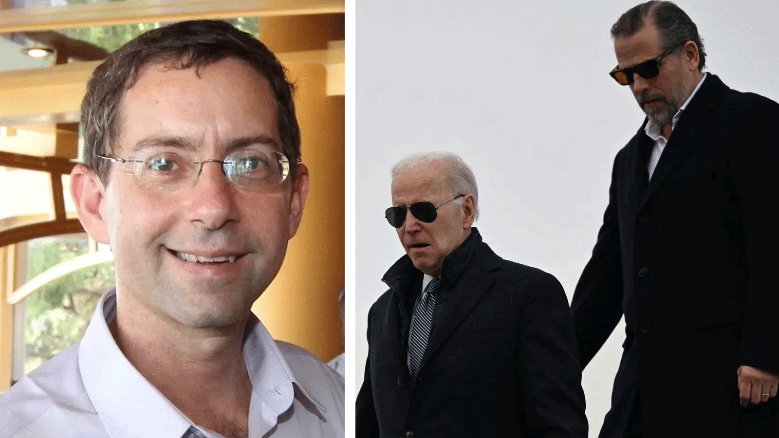 صورة مجمعة تُظهر الرئيس الأميركي جو بايدن ونجله هانتر والمحلل الاقتصادي غال لوفت