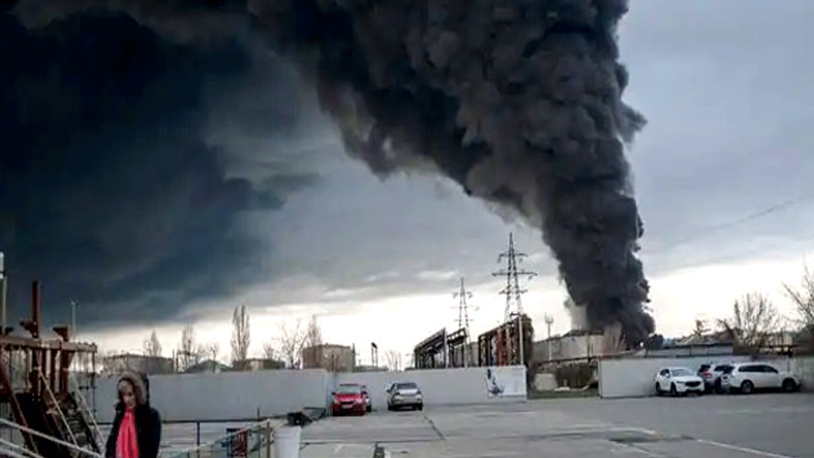 تصاعد الدخان بعد هجوم شنّه الجيش الروسي في أوديسا