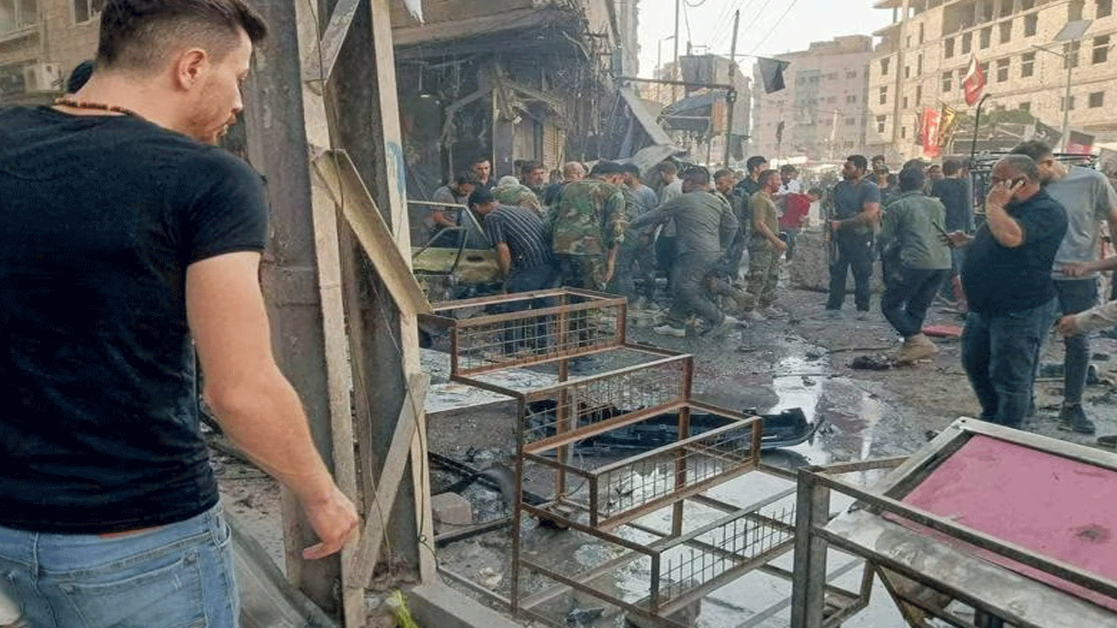 صورة من موقع الانفجار الذي وقع في بلدة السيدة زينب بريف دمشق