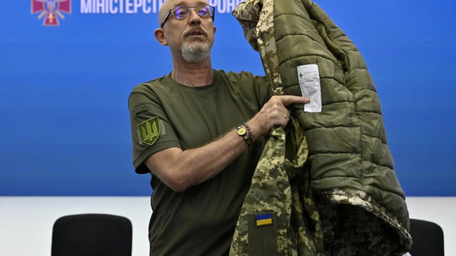 ريزنيكوف خلال مؤتمر صحافي في كييف 28 أغسطس 2023